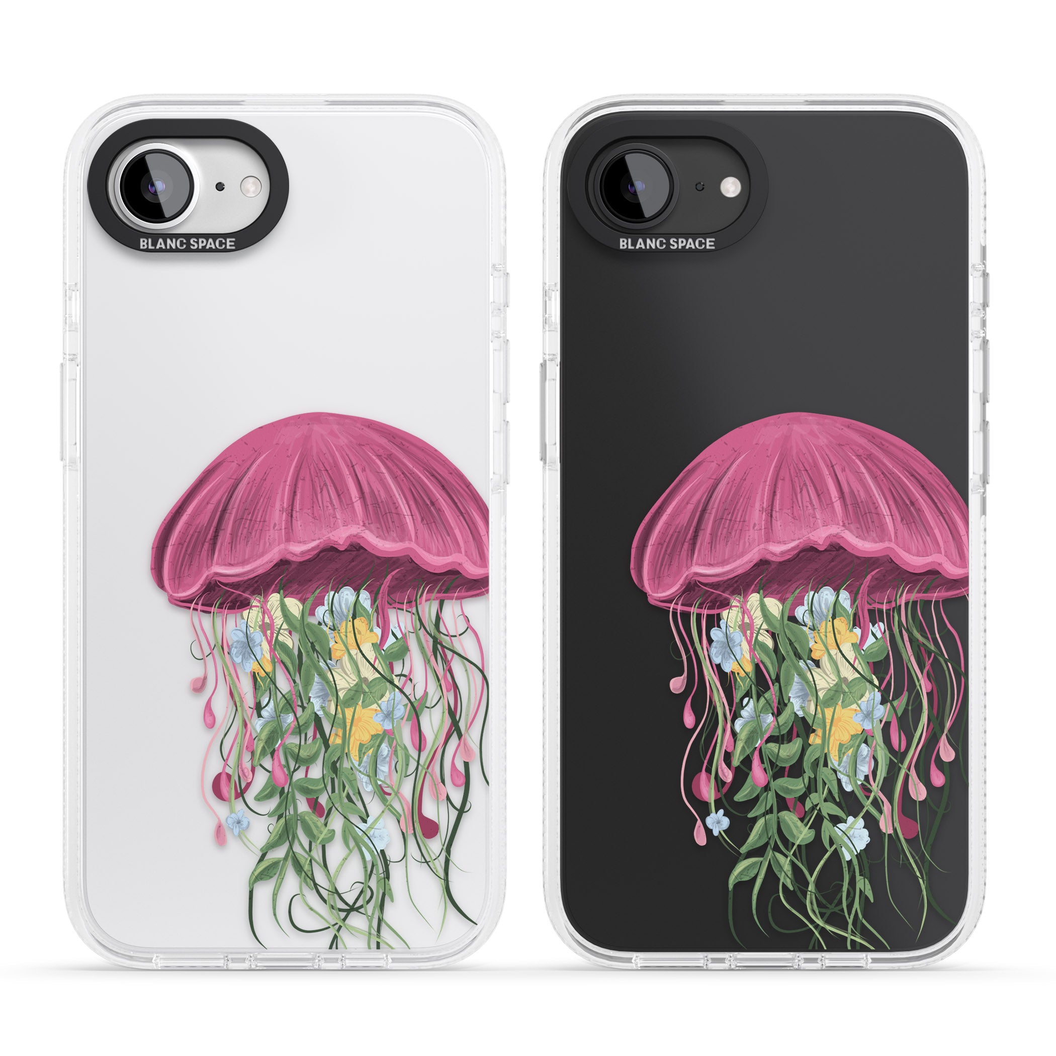 Botanical Jellyfish iPhone 16e Clear Case Impact Air - Blanc Space
