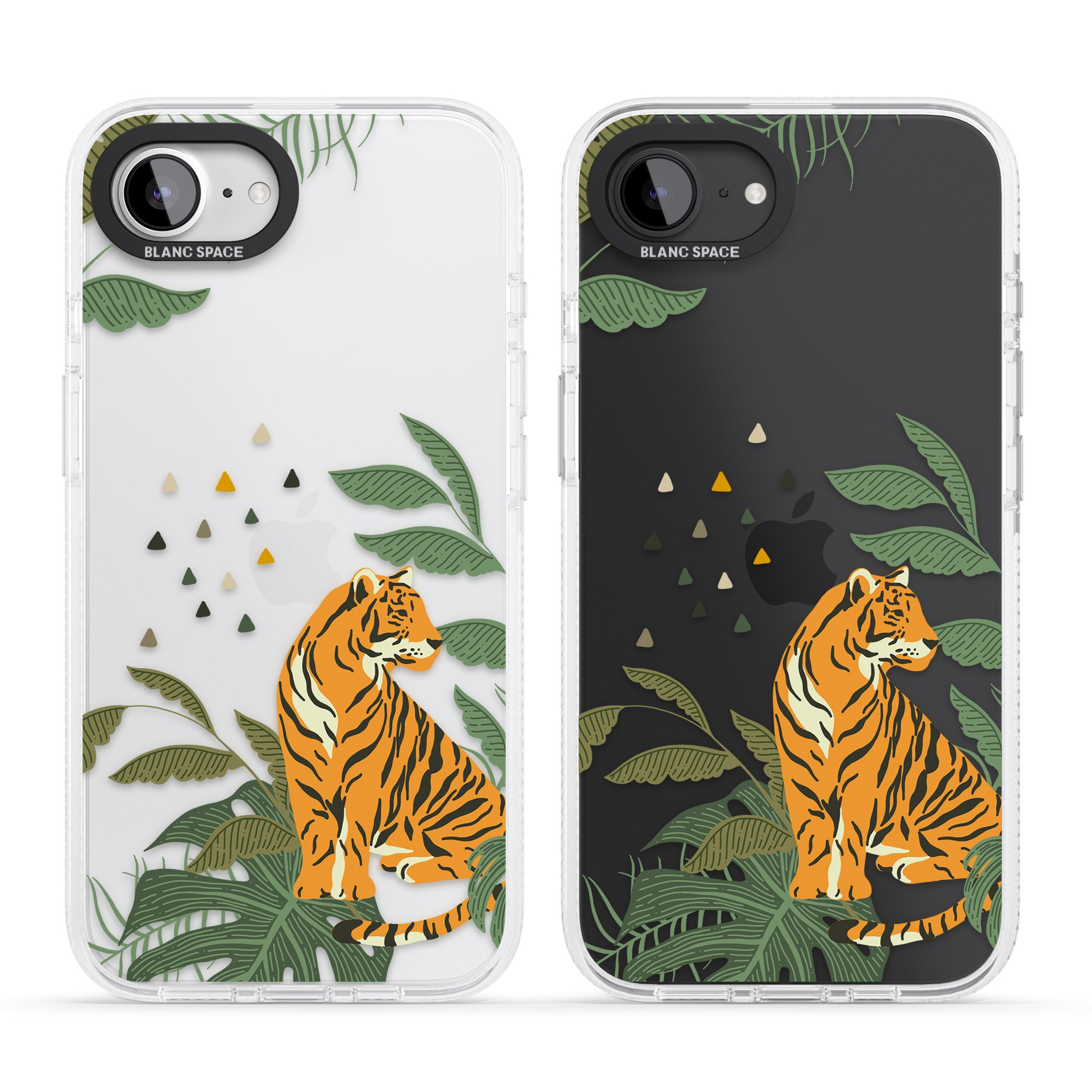 Large Tiger Clear Jungle Cat Pattern iPhone 16e Clear Case Impact Air - Blanc Space