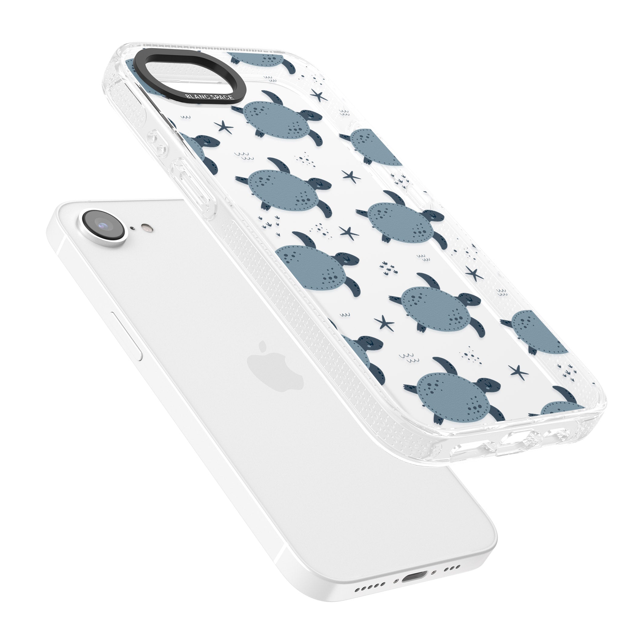 Under The Sea Patterns Sea Turtles (Clear) iPhone 16e Clear Case Impact Air - Blanc Space
