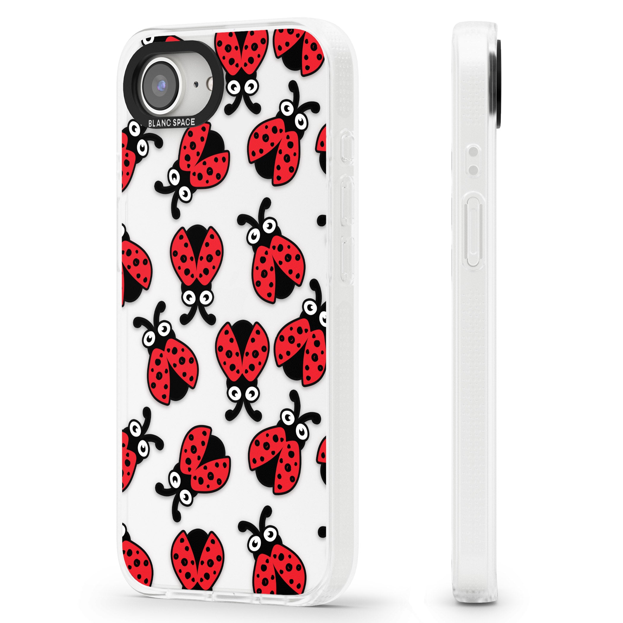 Ladybug Pattern iPhone 16e Clear Case Impact Air - Blanc Space