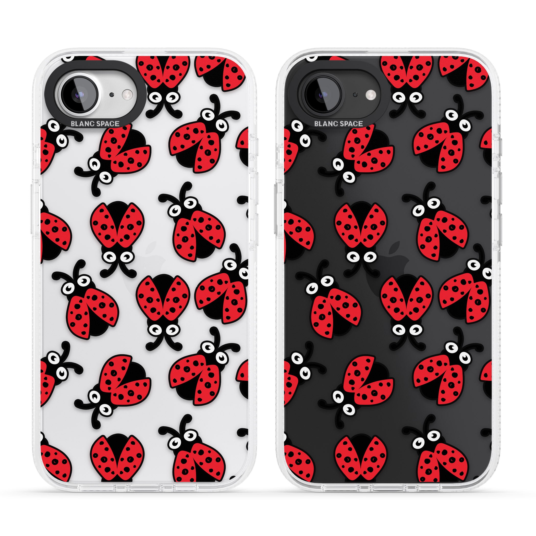 Ladybug Pattern iPhone 16e Clear Case Impact Air - Blanc Space