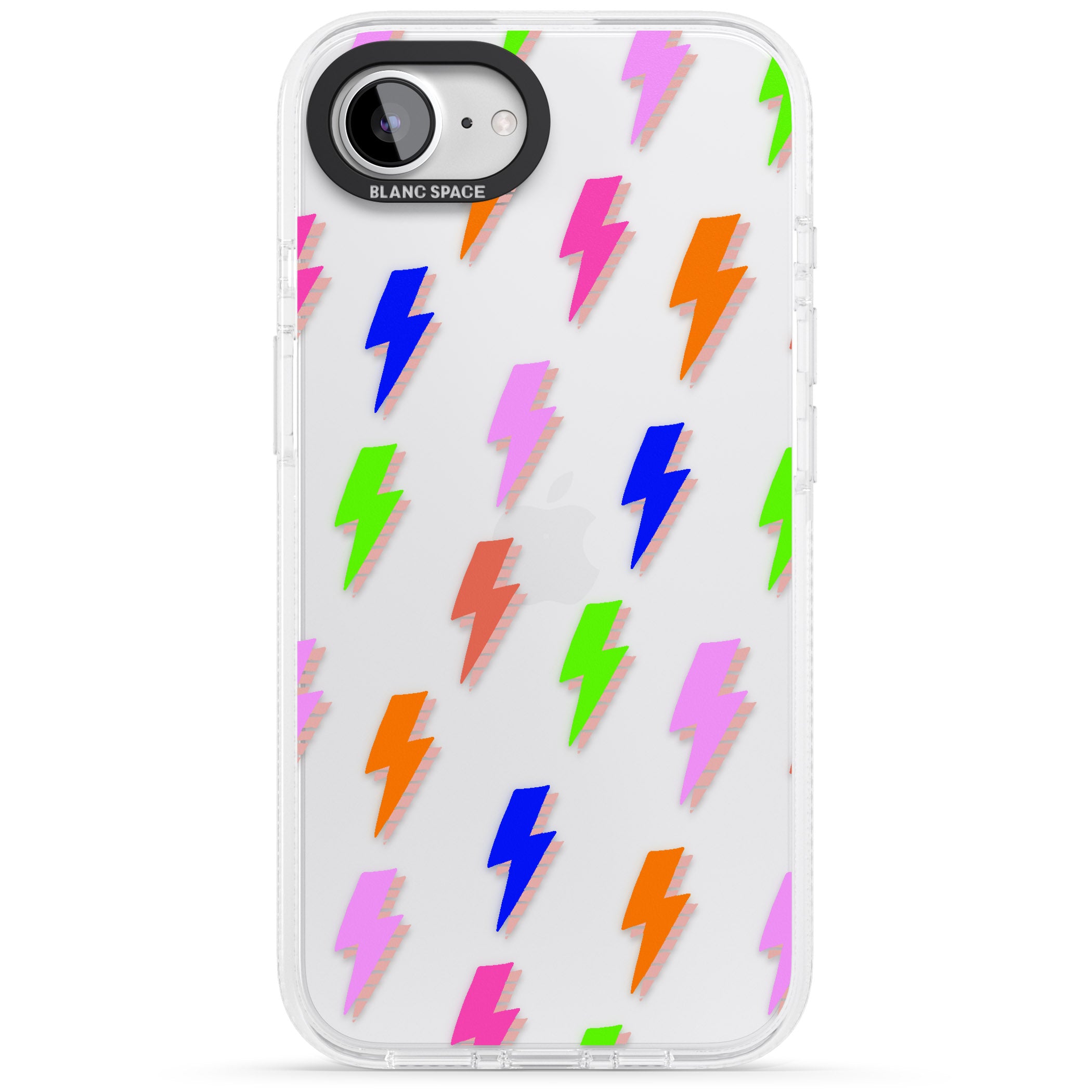 Rainbow Pop Lightning iPhone 16e Clear Case Impact Air - Blanc Space