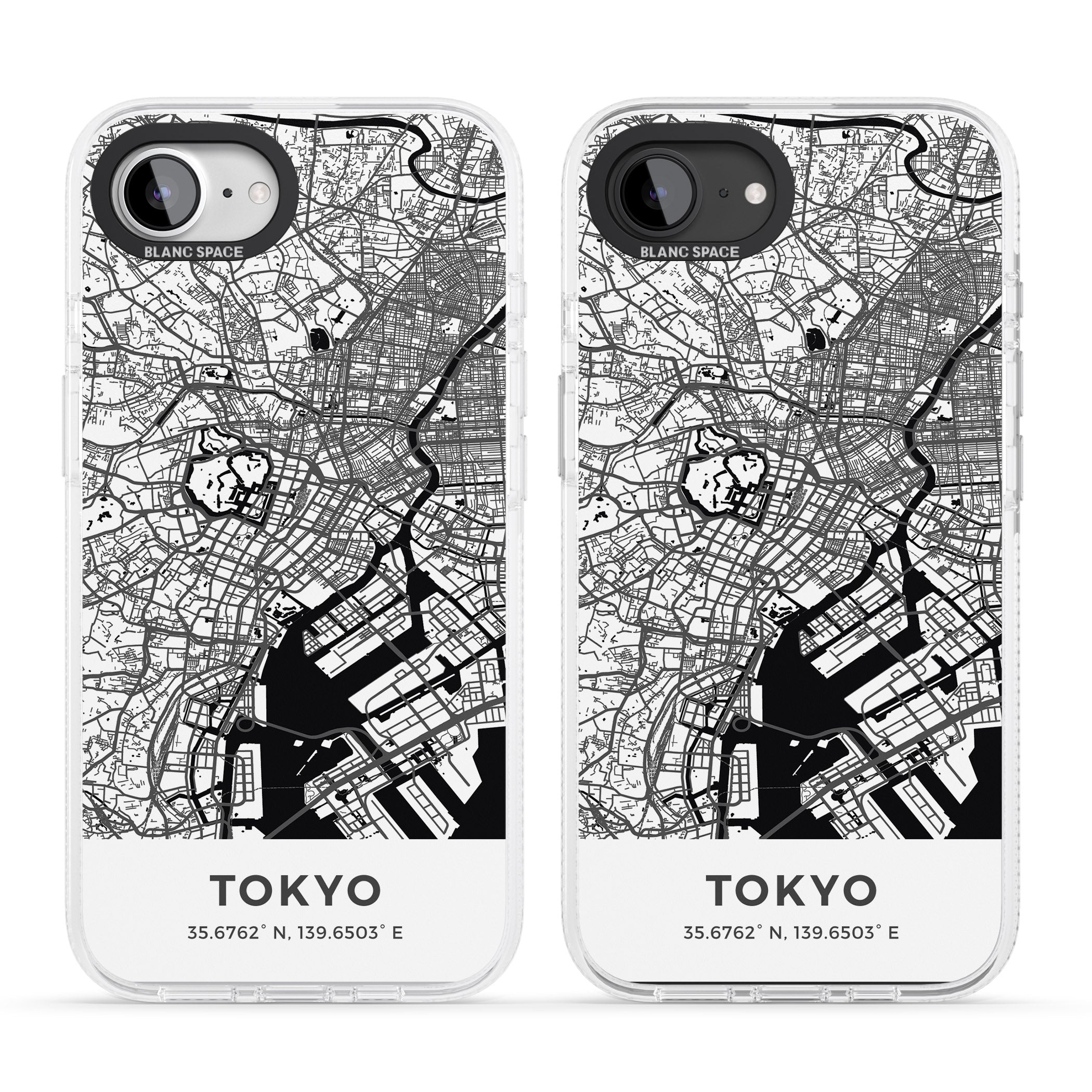 Map of Tokyo, Japan iPhone 16e Clear Case Impact Air - Blanc Space