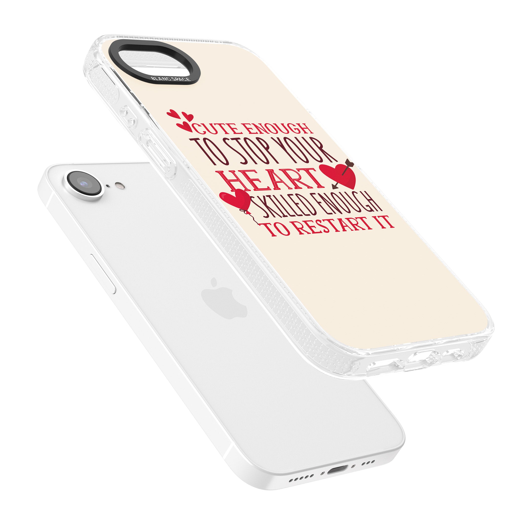 Medical Design Cute Enough to Stop Your Heart iPhone 16e Clear Case Impact Air - Blanc Space