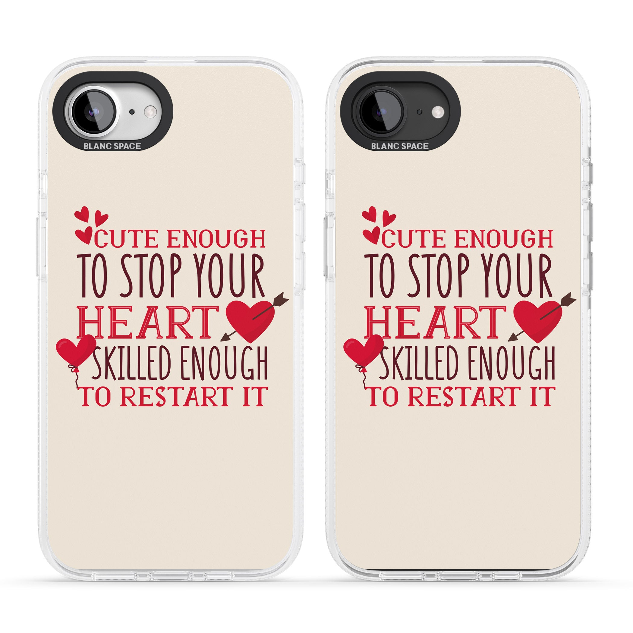 Medical Design Cute Enough to Stop Your Heart iPhone 16e Clear Case Impact Air - Blanc Space