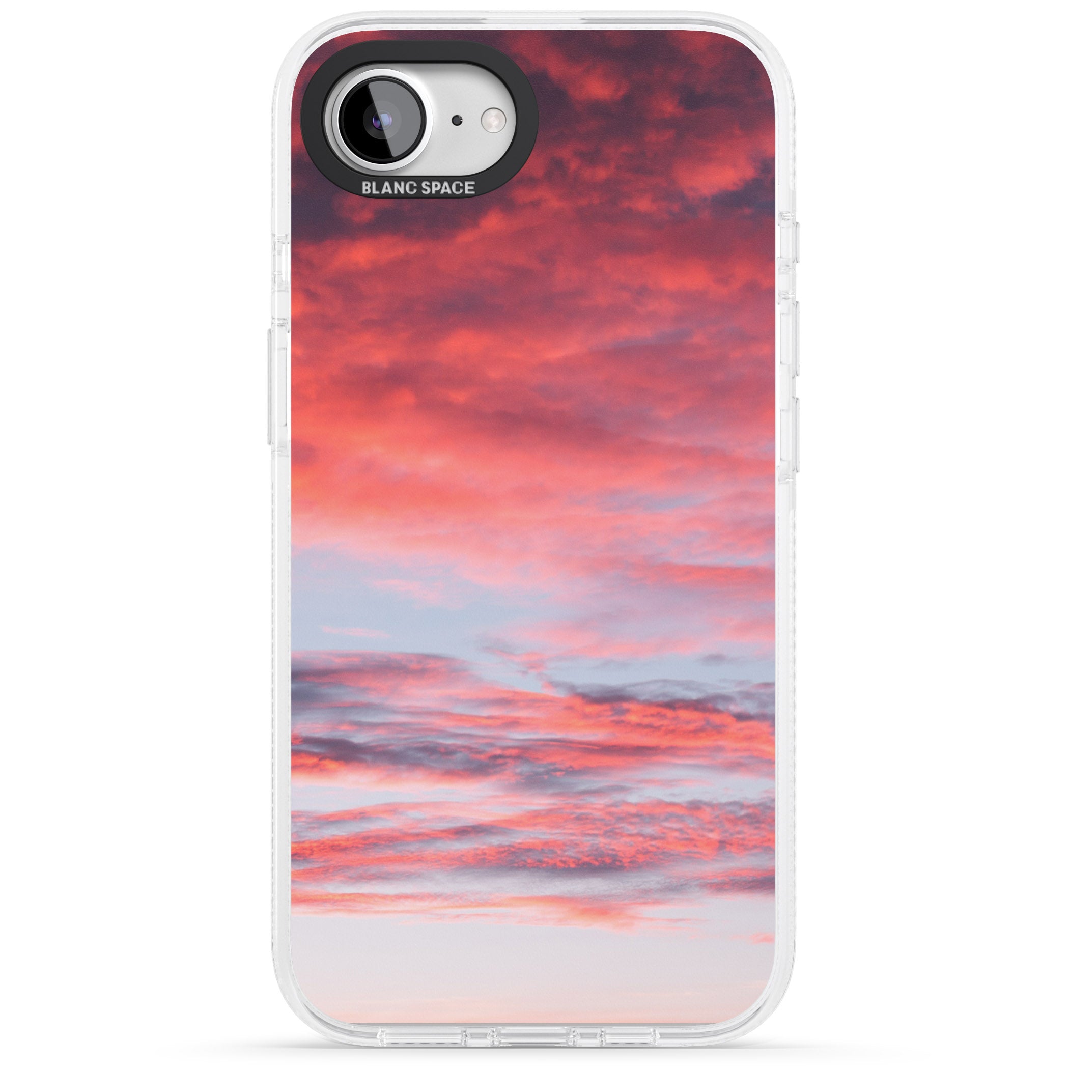 Pink Cloudy Sunset Photograph iPhone 16e Clear Case Impact Air - Blanc Space