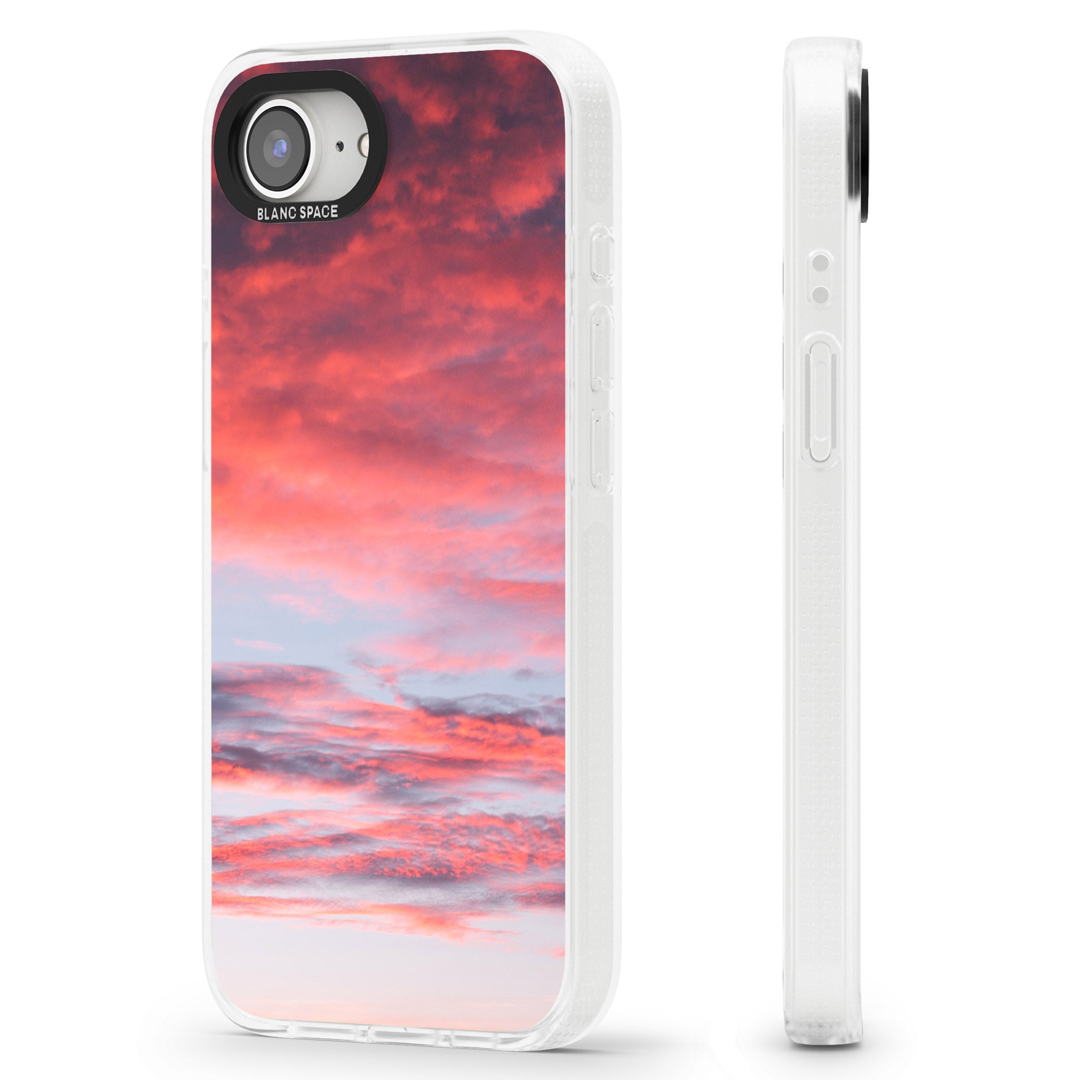 Pink Cloudy Sunset Photograph iPhone 16e Clear Case Impact Air - Blanc Space