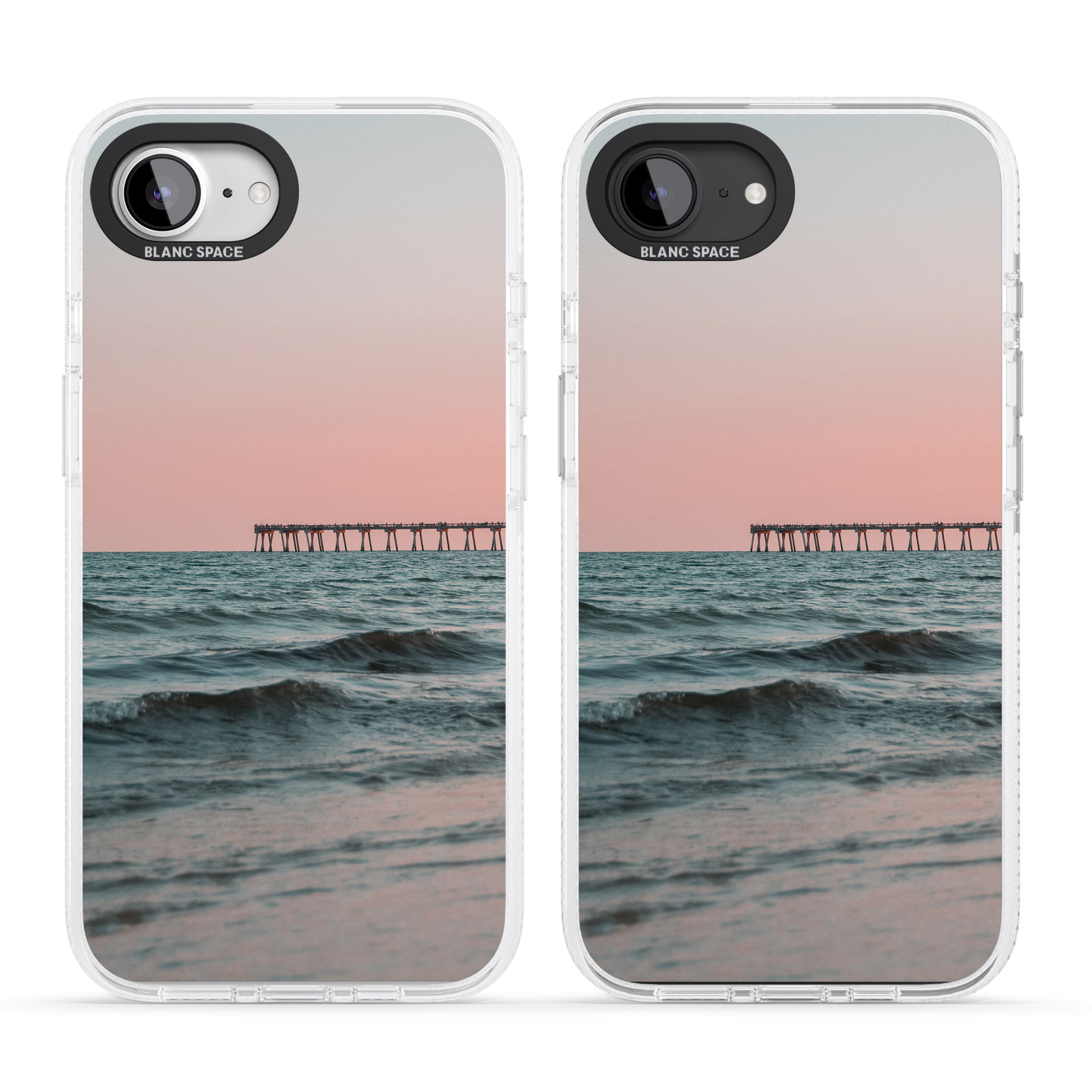 Beach Pier Photograph iPhone 16e Clear Case Impact Air - Blanc Space