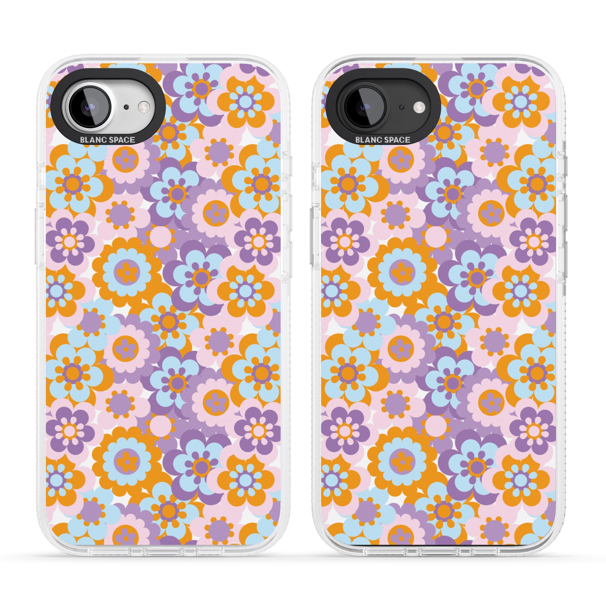 Flower Power Pattern iPhone 16e Clear Case Impact Air - Blanc Space