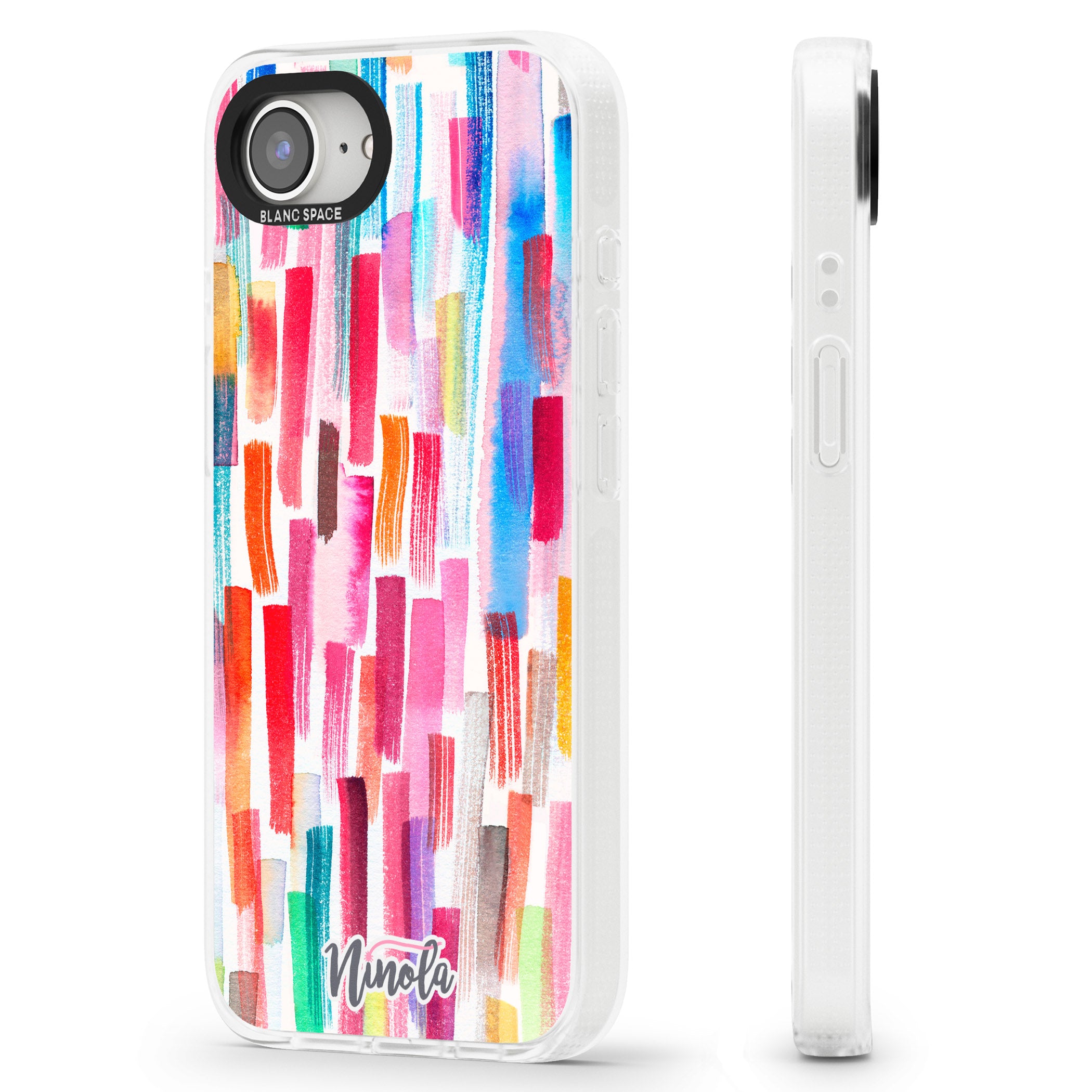 Colorful Brushstrokes iPhone 16e Clear Case Impact Air - Blanc Space
