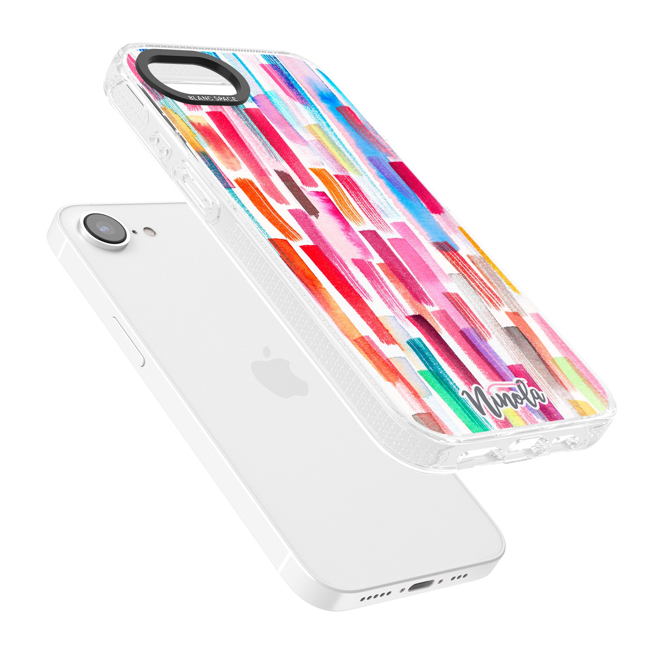 Colorful Brushstrokes iPhone 16e Clear Case Impact Air - Blanc Space
