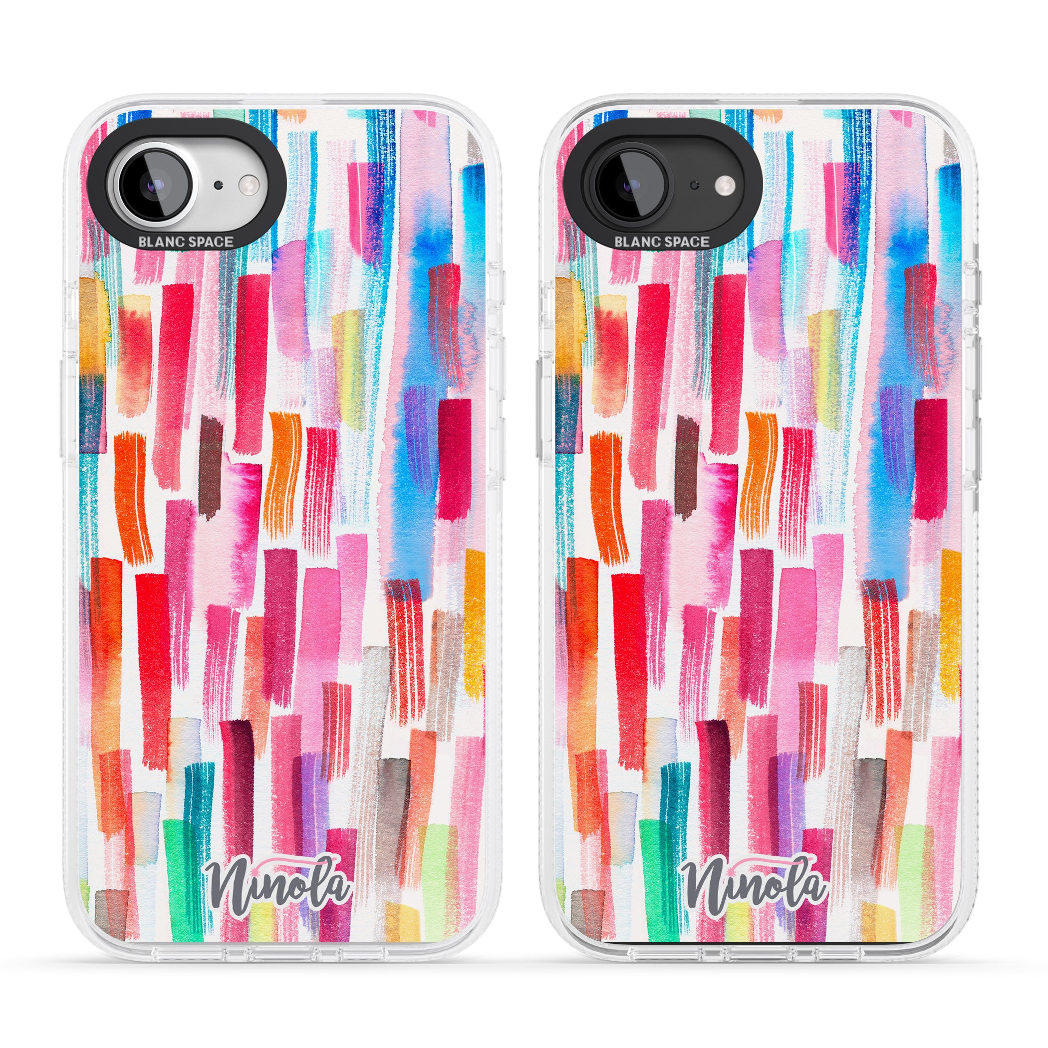 Colorful Brushstrokes iPhone 16e Clear Case Impact Air - Blanc Space