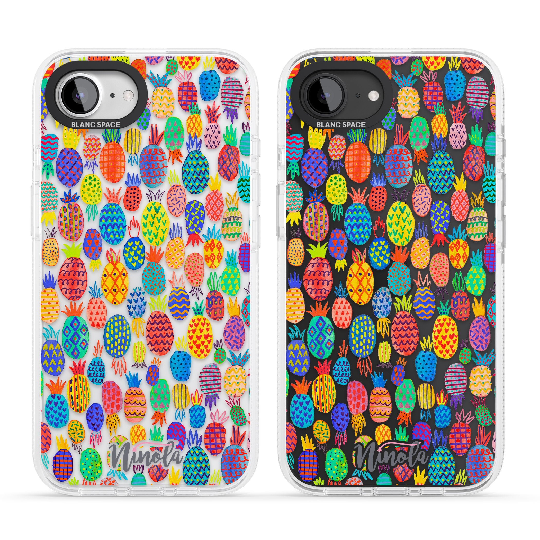 Cute Pineapples iPhone 16e Clear Case Impact Air - Blanc Space