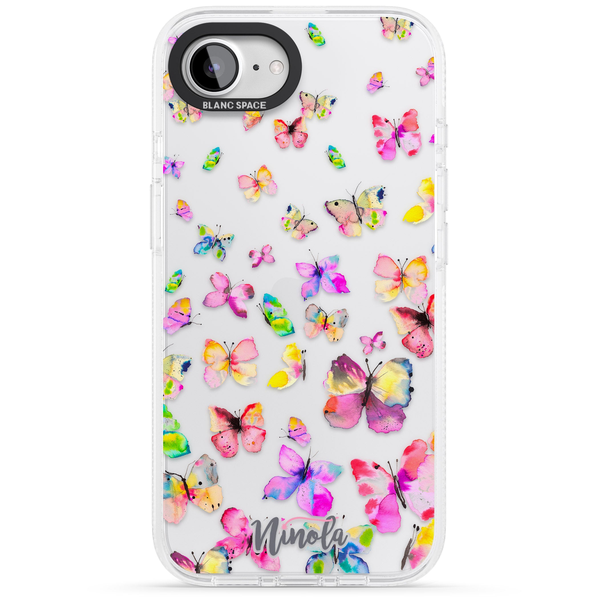 Watercolor Butterflies iPhone 16e Clear Case Impact Air - Blanc Space