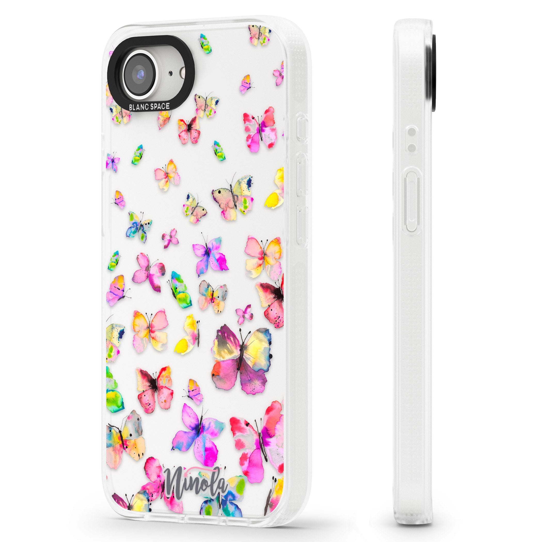 Watercolor Butterflies iPhone 16e Clear Case Impact Air - Blanc Space