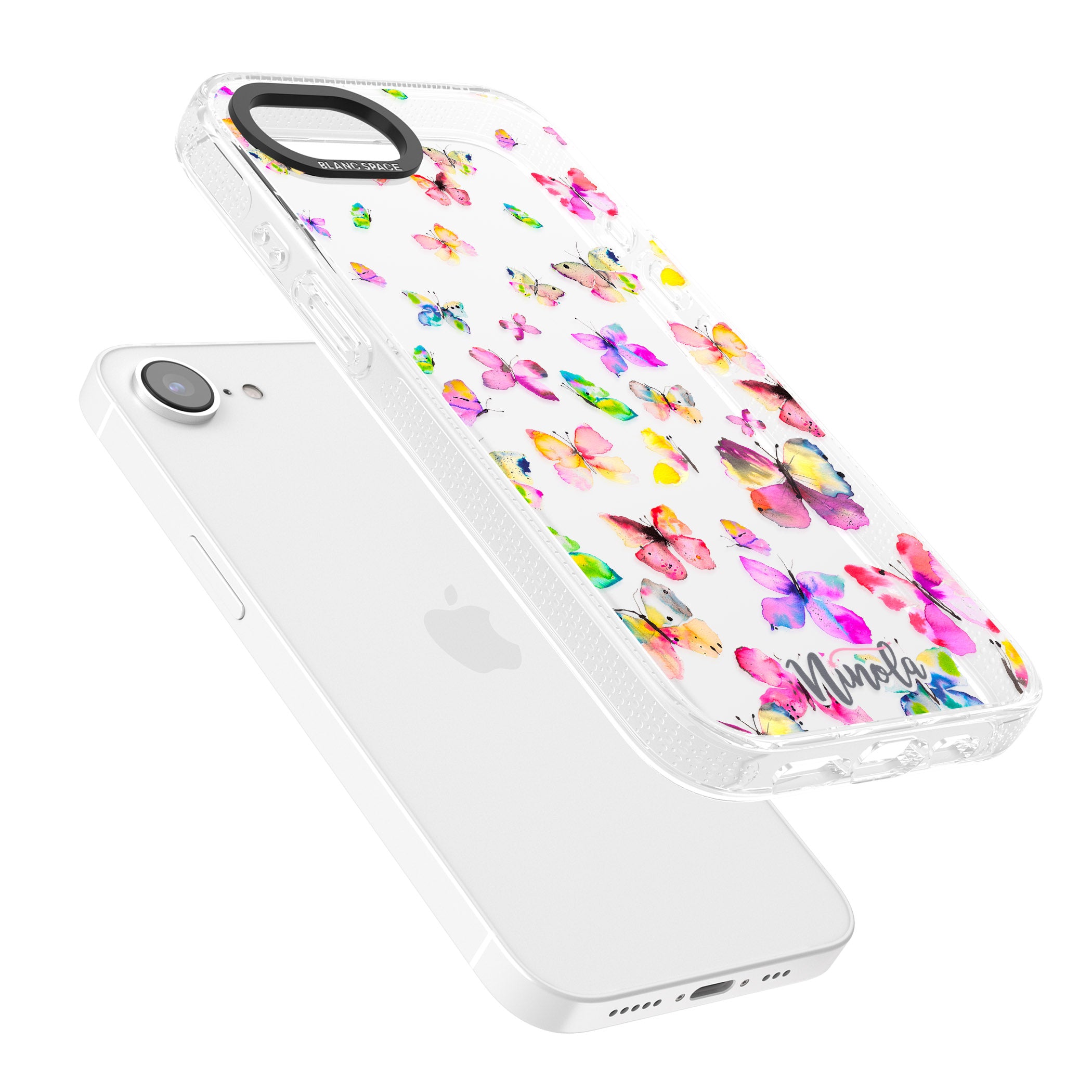 Watercolor Butterflies iPhone 16e Clear Case Impact Air - Blanc Space