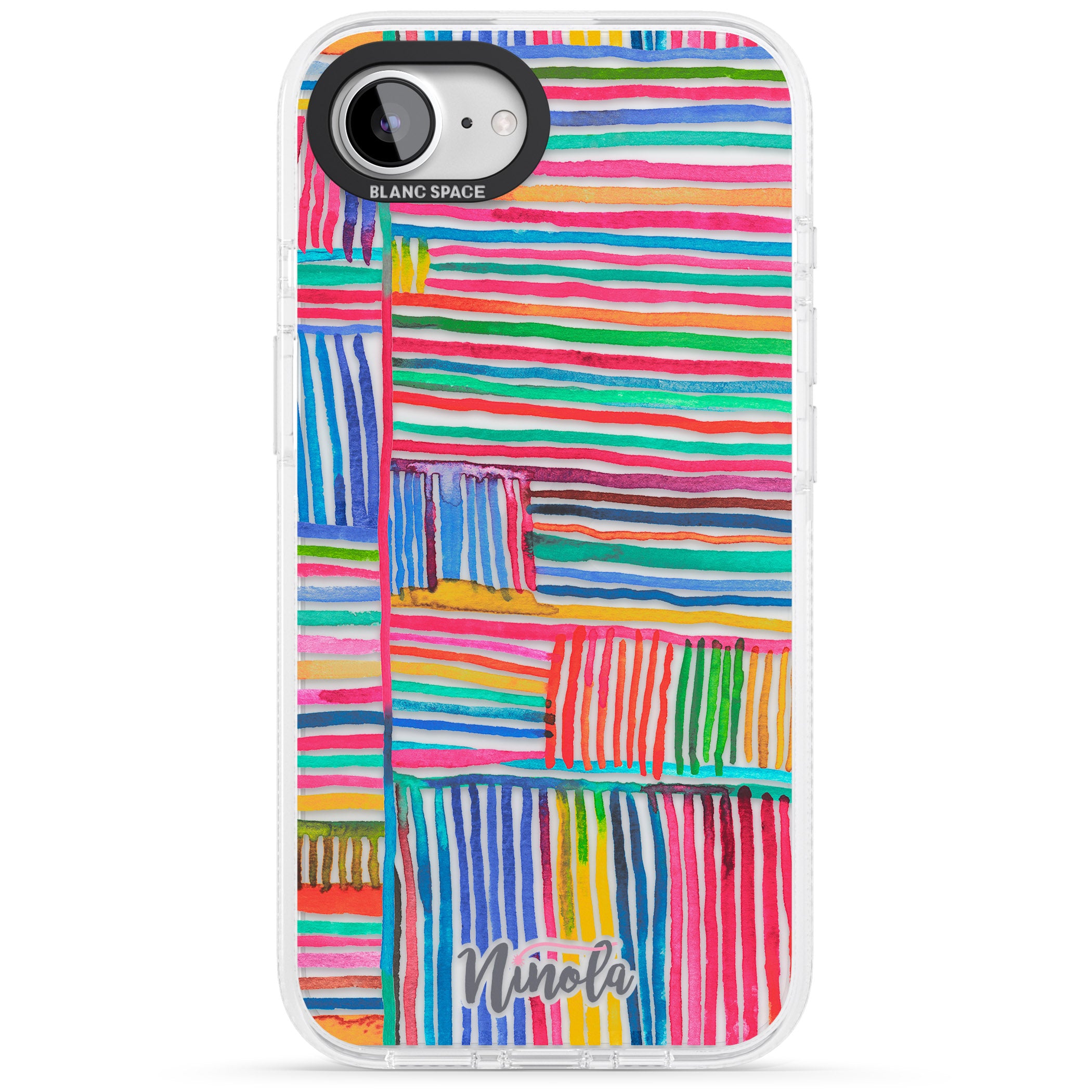 Watercolor Relaxing Lines iPhone 16e Clear Case Impact Air - Blanc Space