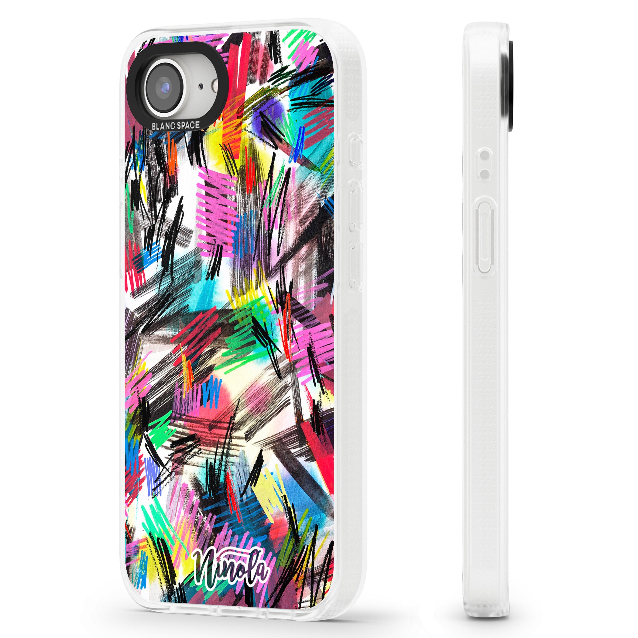 Wild Strokes iPhone 16e Clear Case Impact Air - Blanc Space