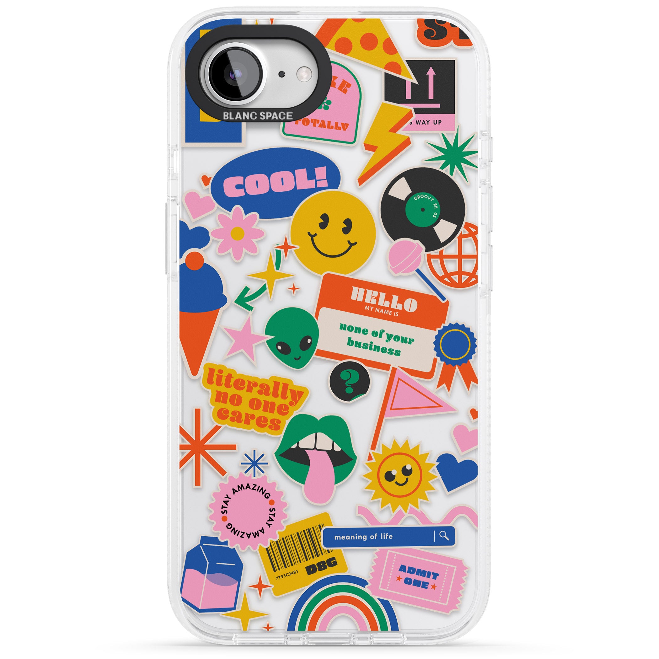 Nostalgic Stickers #1 iPhone 16e Clear Case Impact Air - Blanc Space