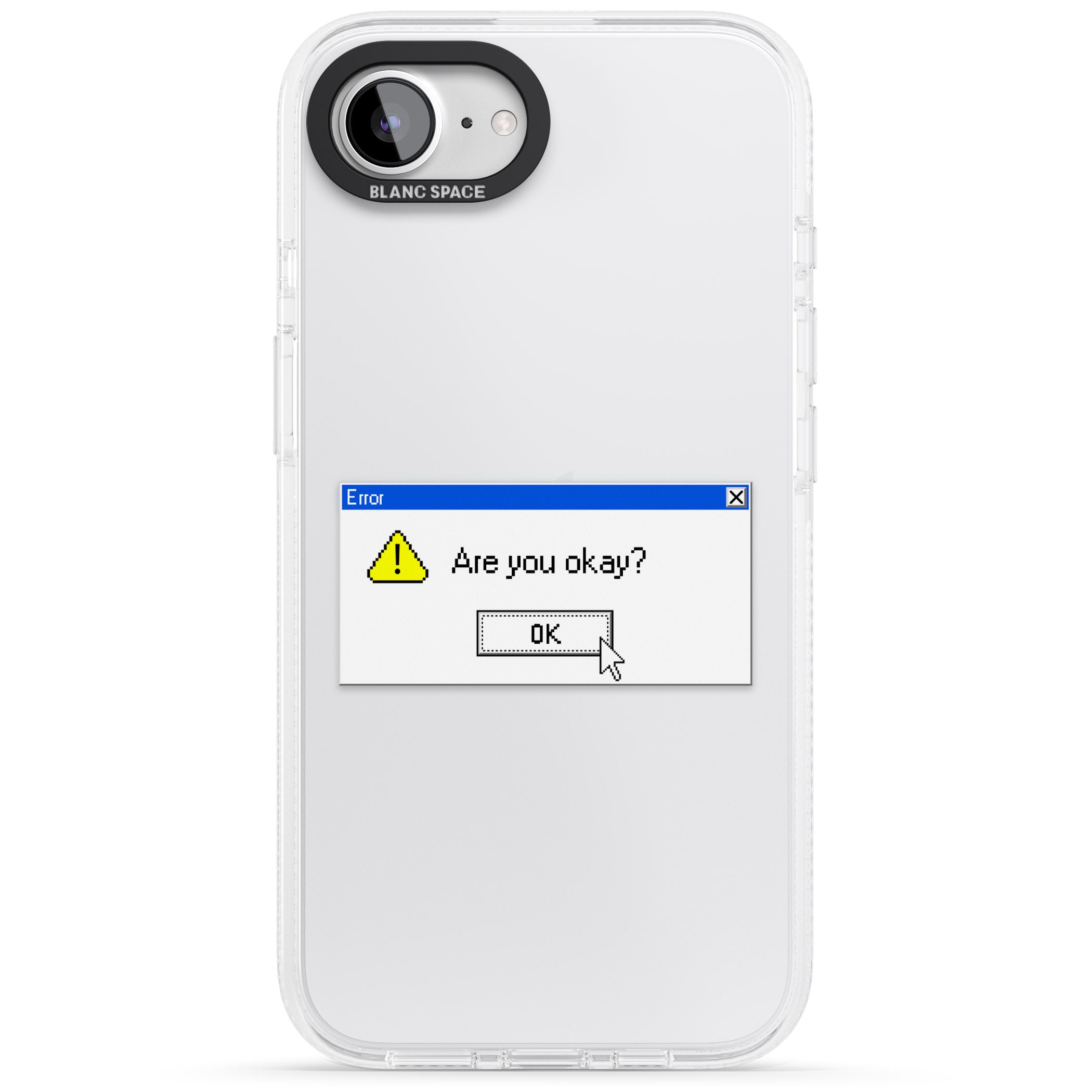 Are you okay?.exe iPhone 16e Clear Case Impact Air - Blanc Space
