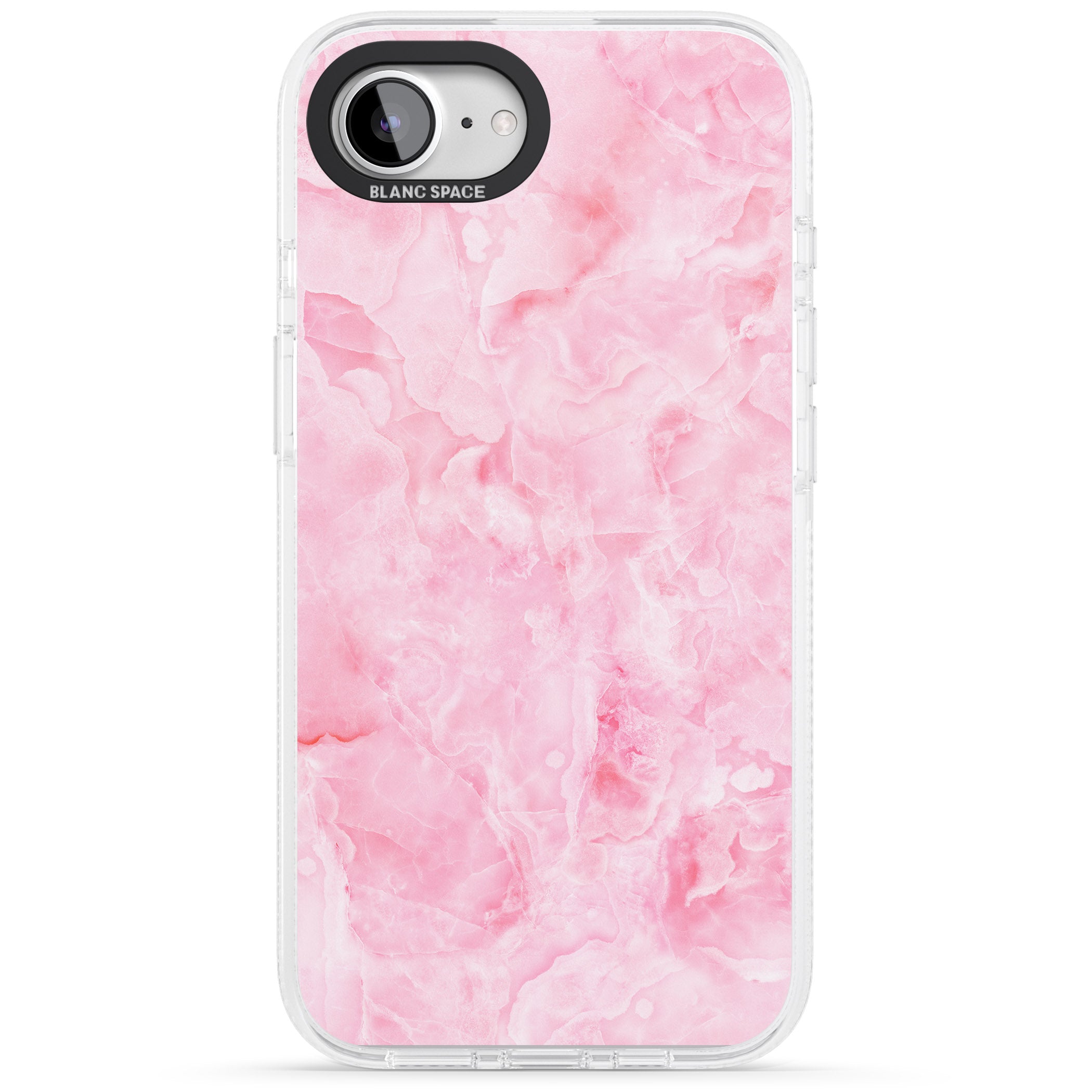 Bright Pink Onyx Marble Texture iPhone 16e Clear Case Impact Air - Blanc Space