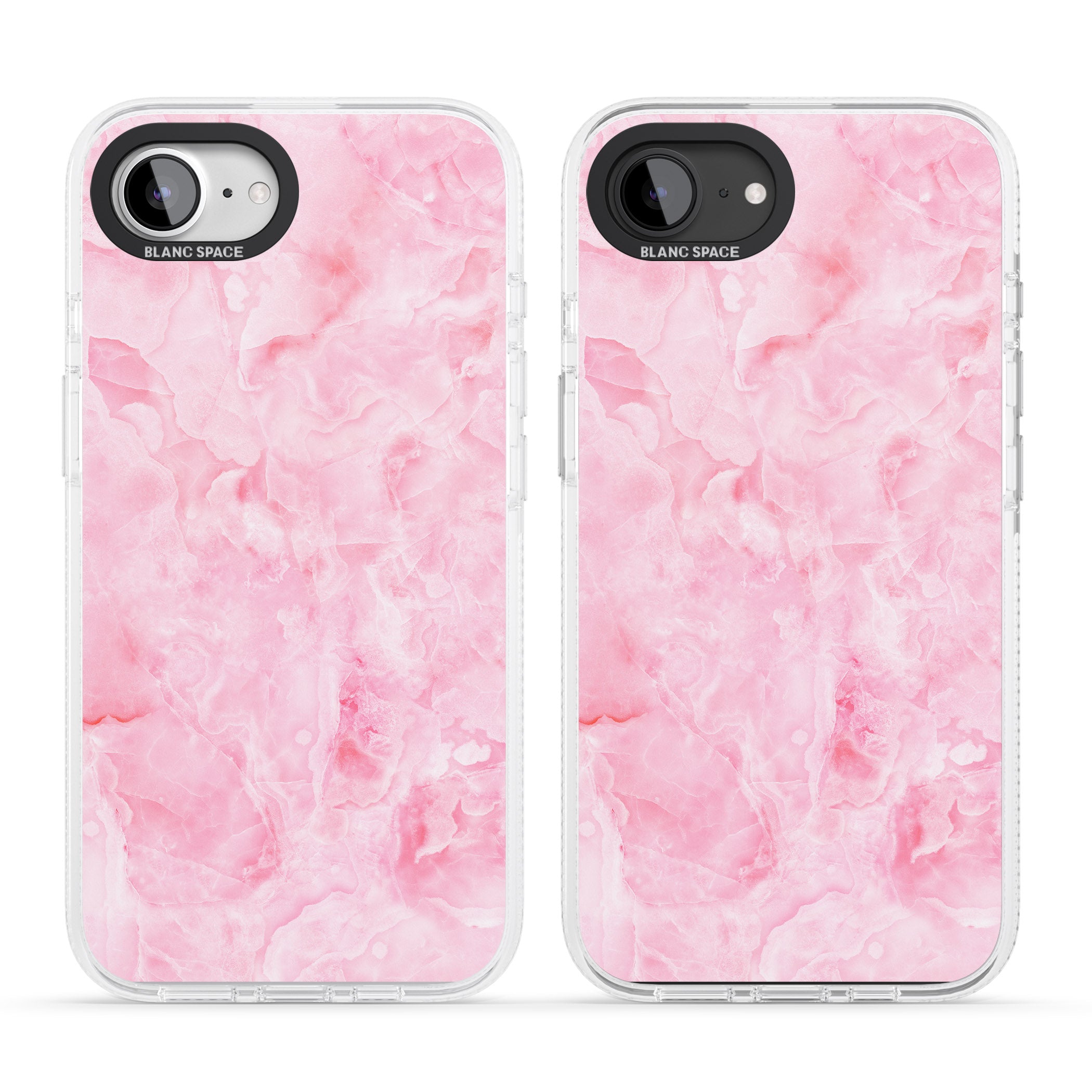Bright Pink Onyx Marble Texture iPhone 16e Clear Case Impact Air - Blanc Space