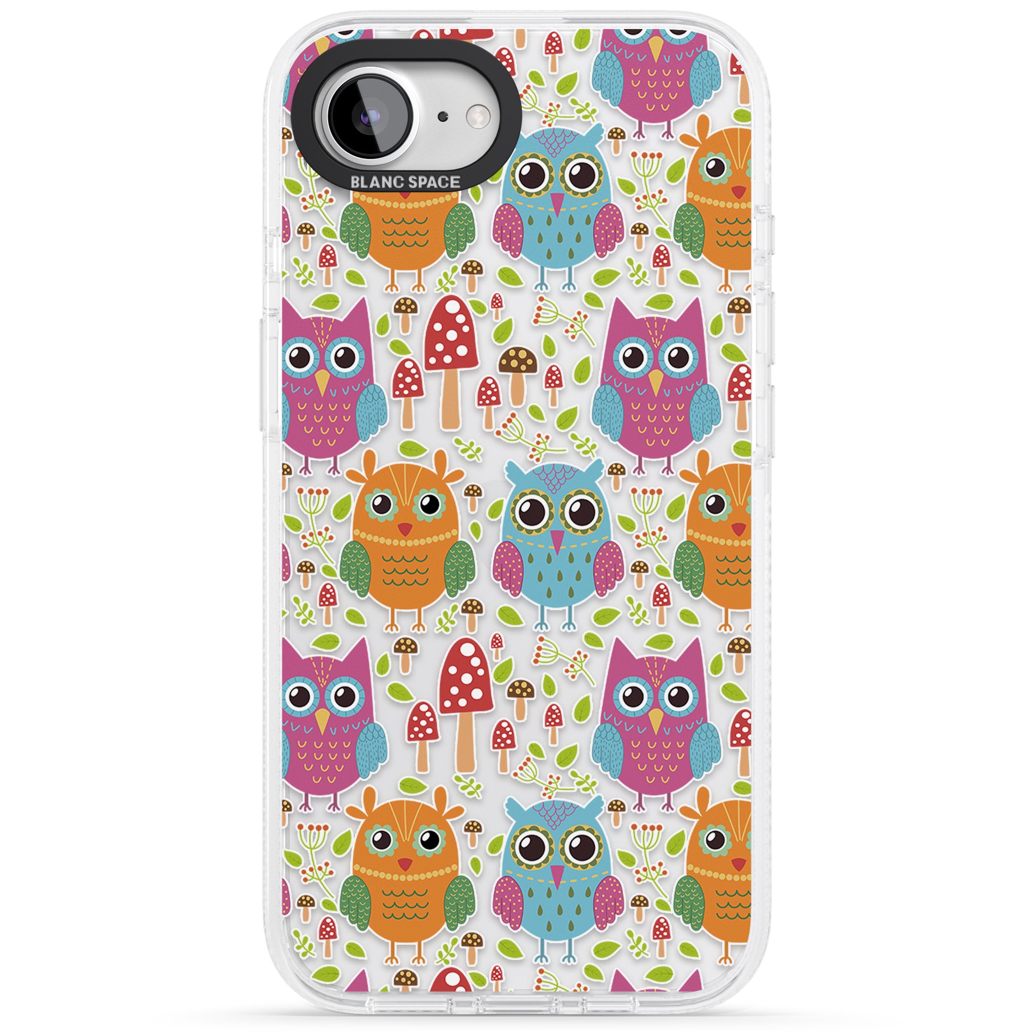 Forrest Owl Clear Pattern iPhone 16e Clear Case Impact Air - Blanc Space