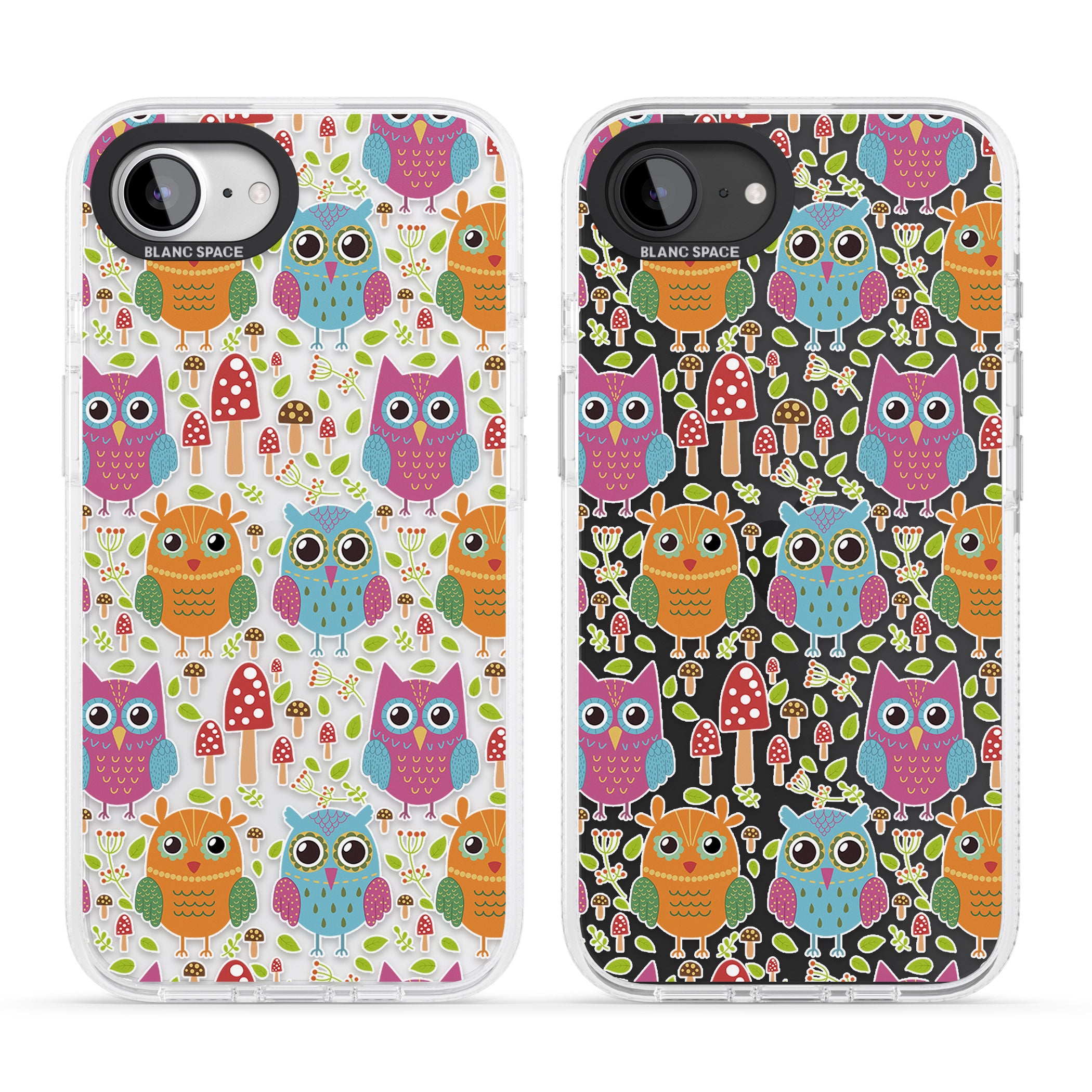 Forrest Owl Clear Pattern iPhone 16e Clear Case Impact Air - Blanc Space