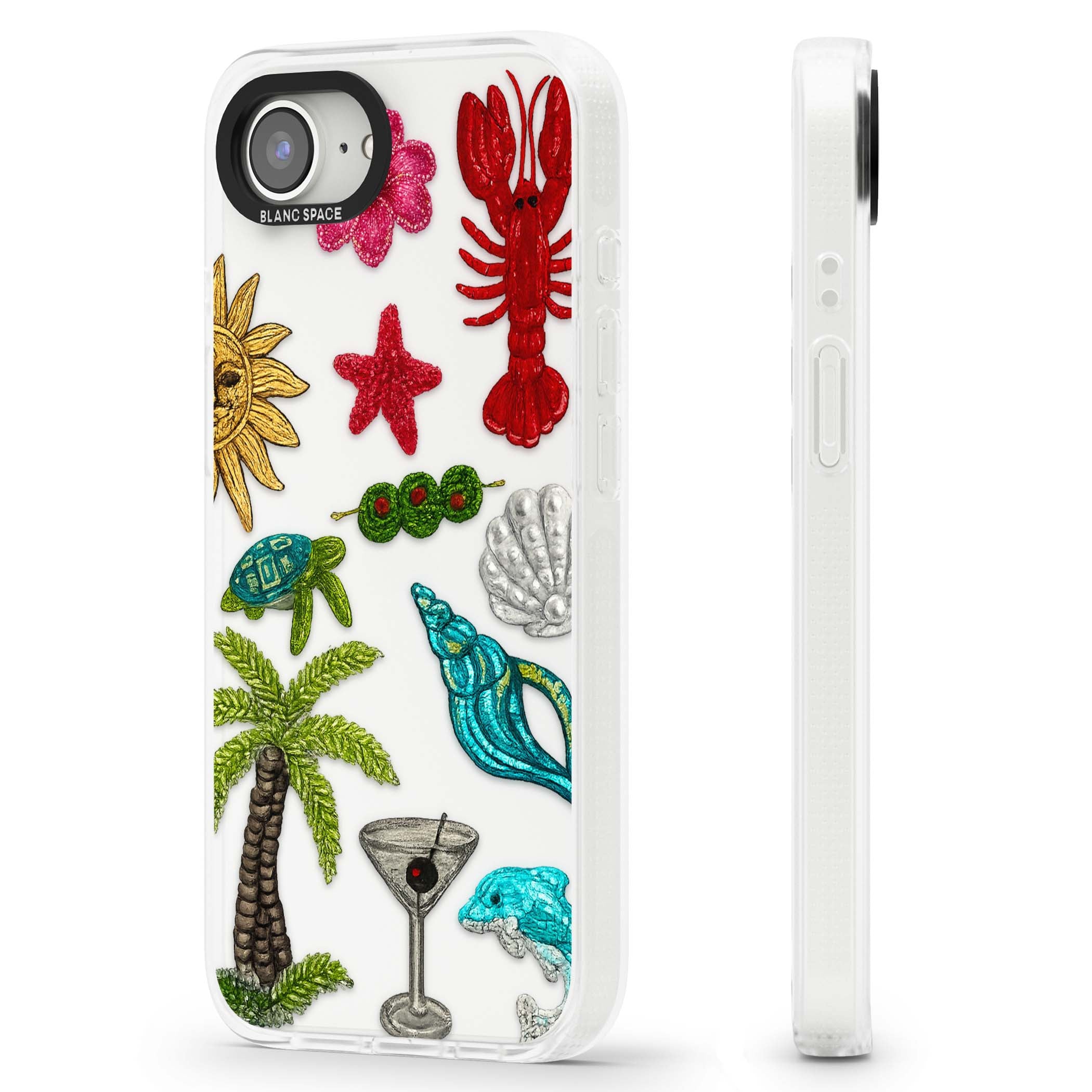 Painted Coastal Pattern coastal iPhone case | Clear Case Impact Air case for iPhone 16e, iPhone 17e