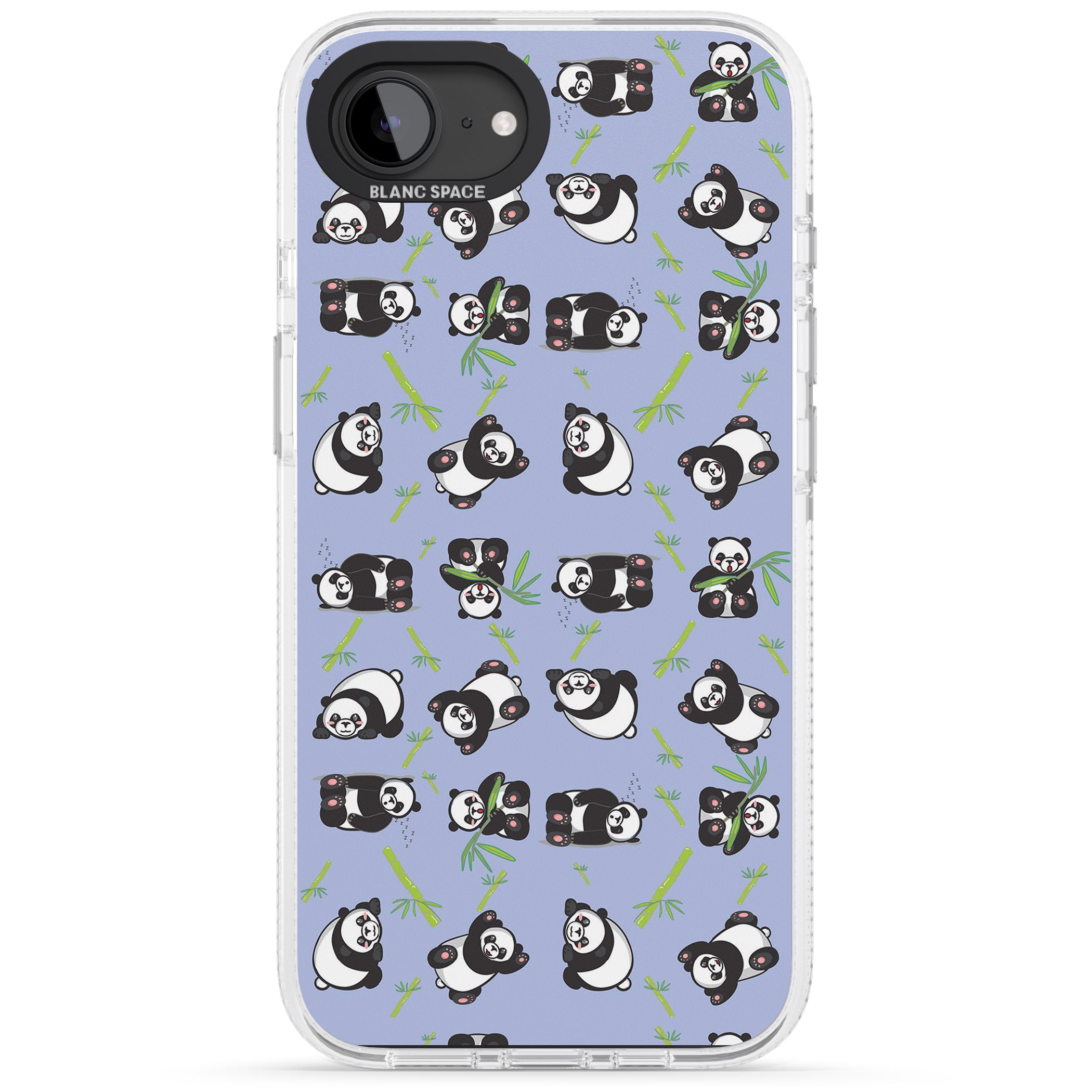 Panda Pattern iPhone 16e Clear Case Impact Air - Blanc Space