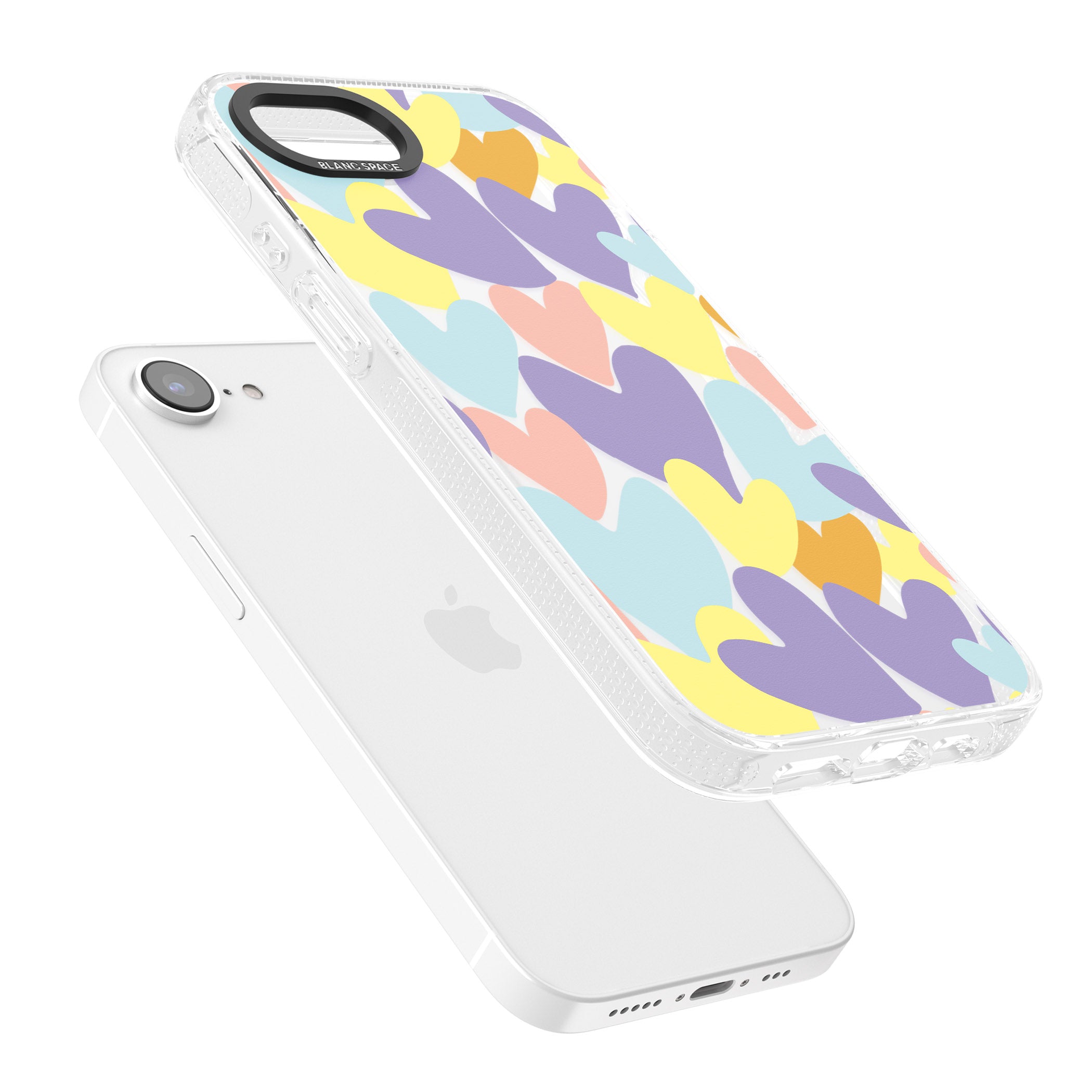 Pastel Hearts iPhone 16e Clear Case Impact Air - Blanc Space