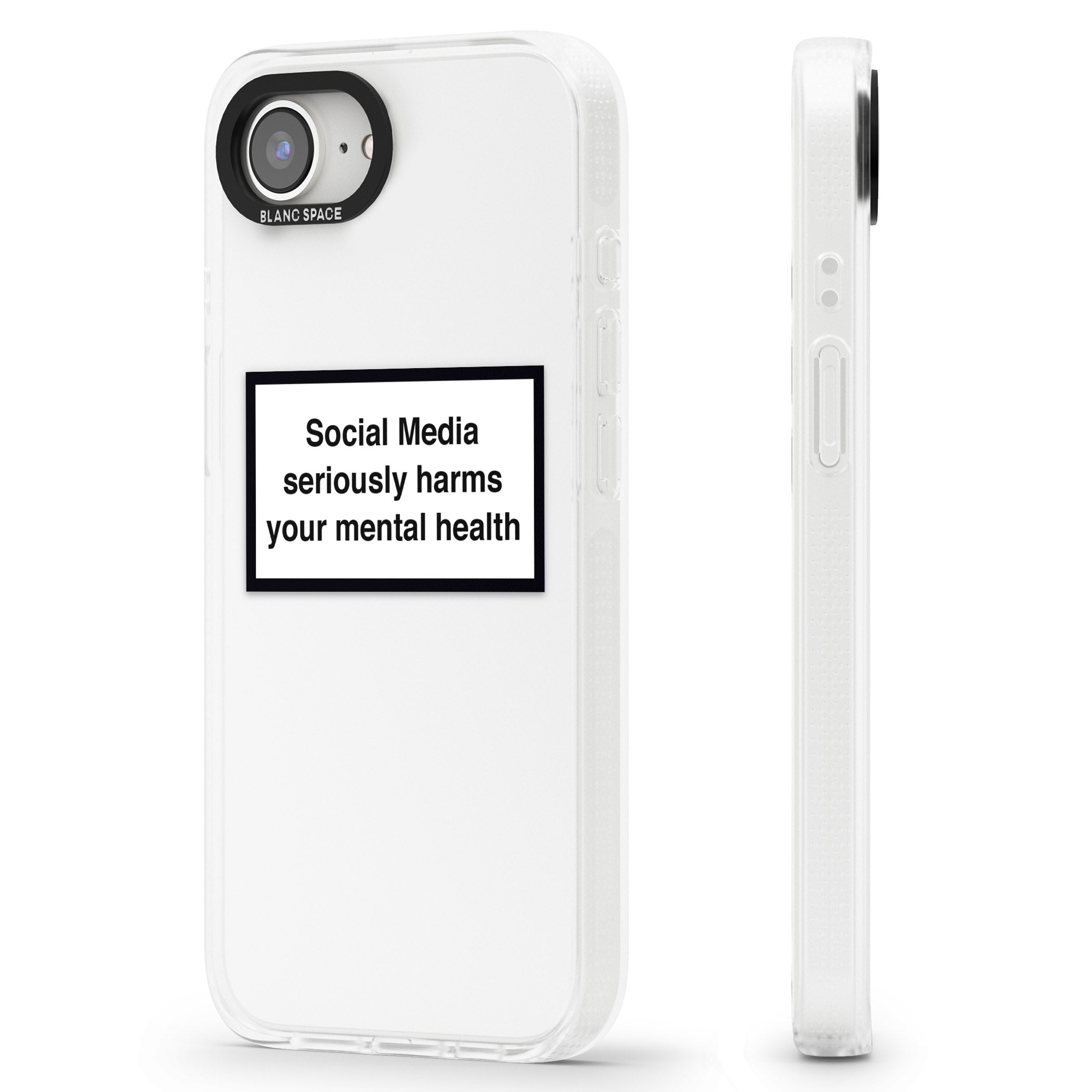Social Media Quote iPhone 16e Clear Case Impact Air - Blanc Space