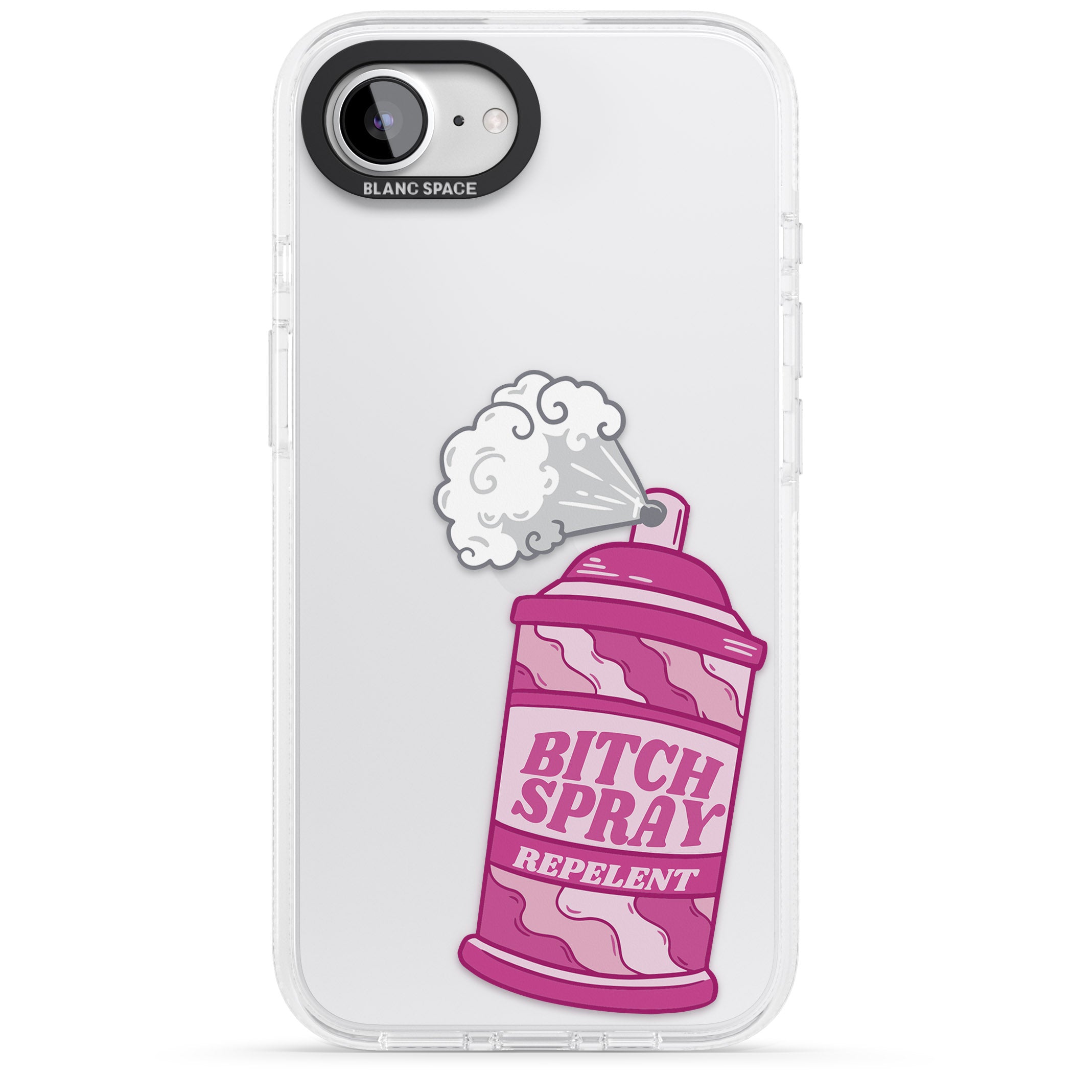 B*tch Spray iPhone 16e Clear Case Impact Air - Blanc Space