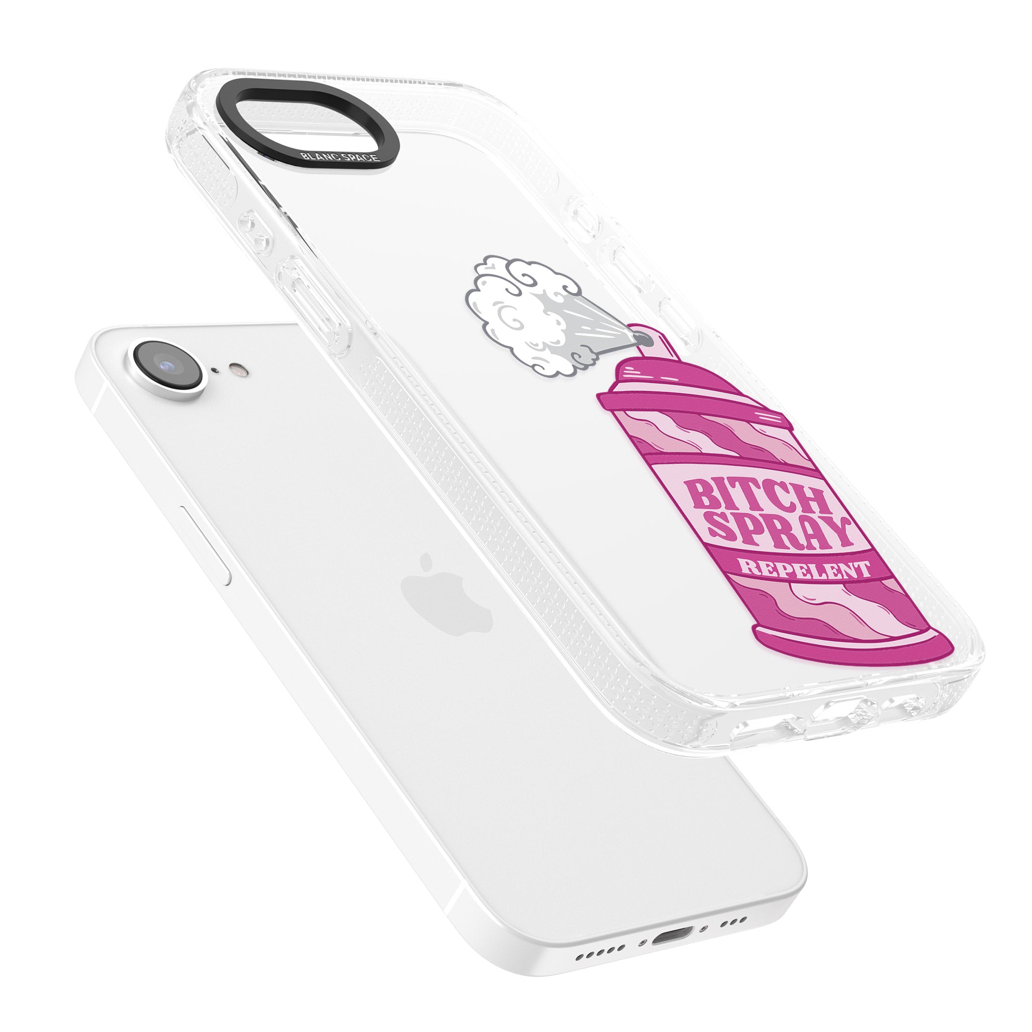 B*tch Spray iPhone 16e Clear Case Impact Air - Blanc Space
