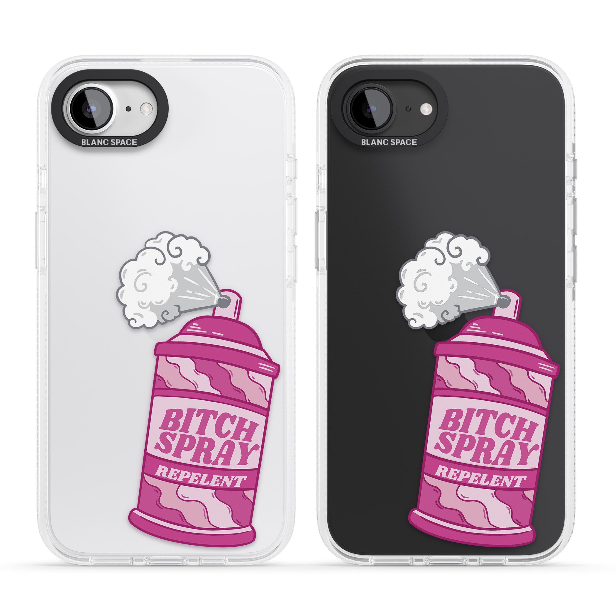 B*tch Spray iPhone 16e Clear Case Impact Air - Blanc Space