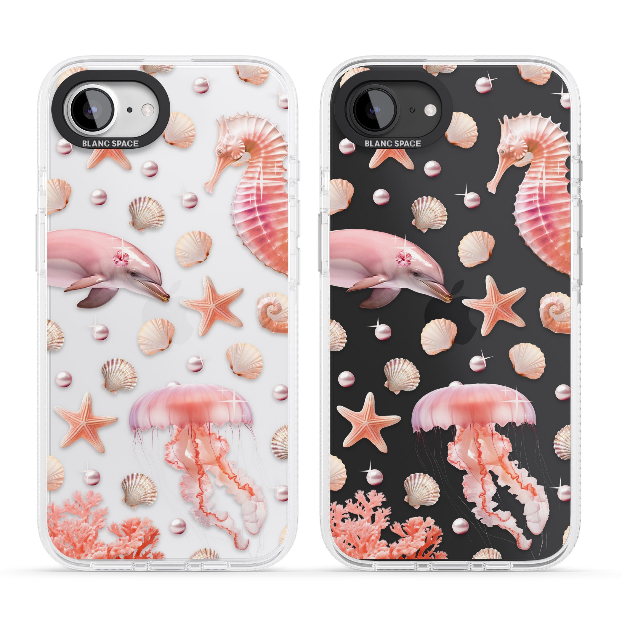 Pink Sealife iPhone 16e Clear Case Impact Air - Blanc Space