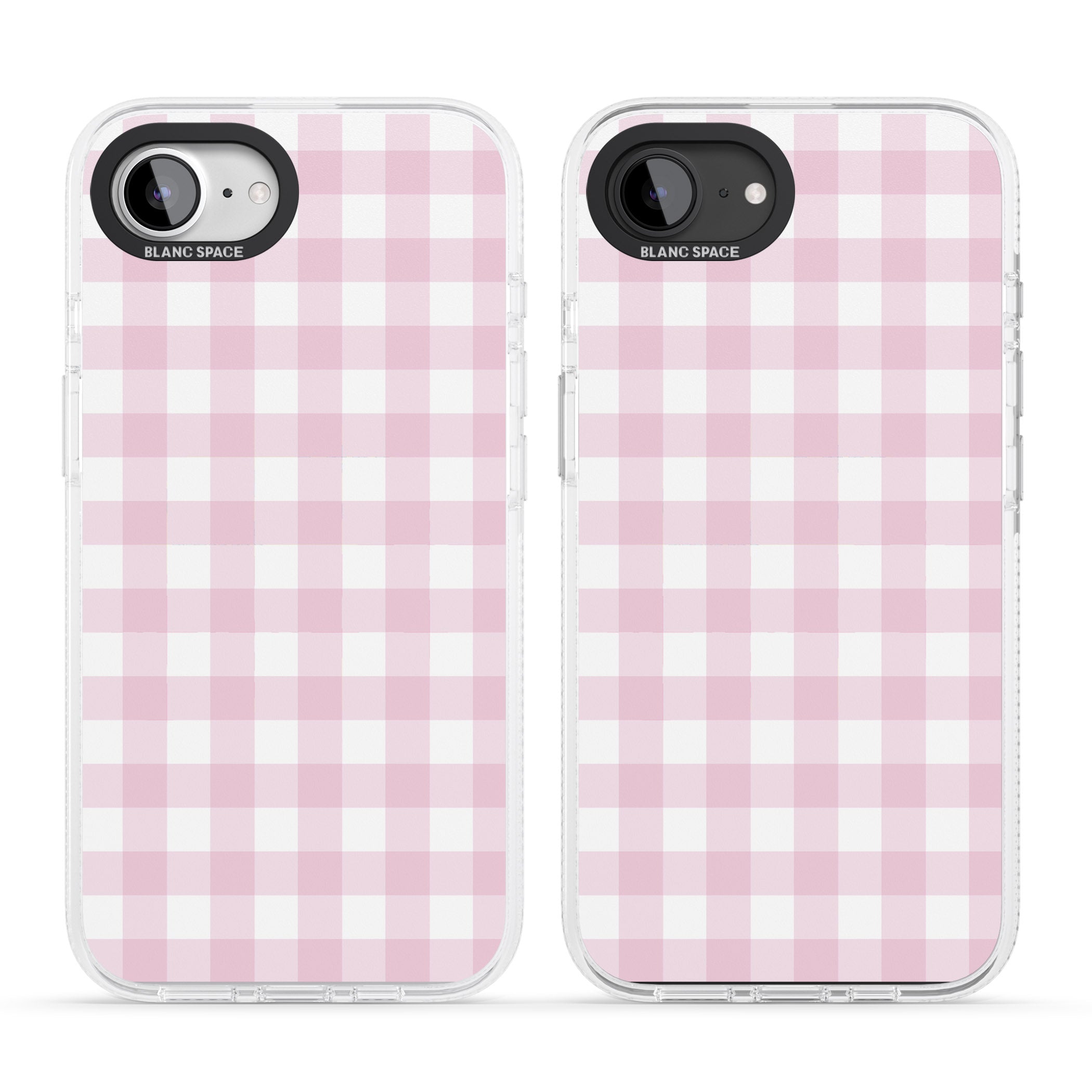 Pink Gingham Pattern iPhone 16e Clear Case Impact Air - Blanc Space