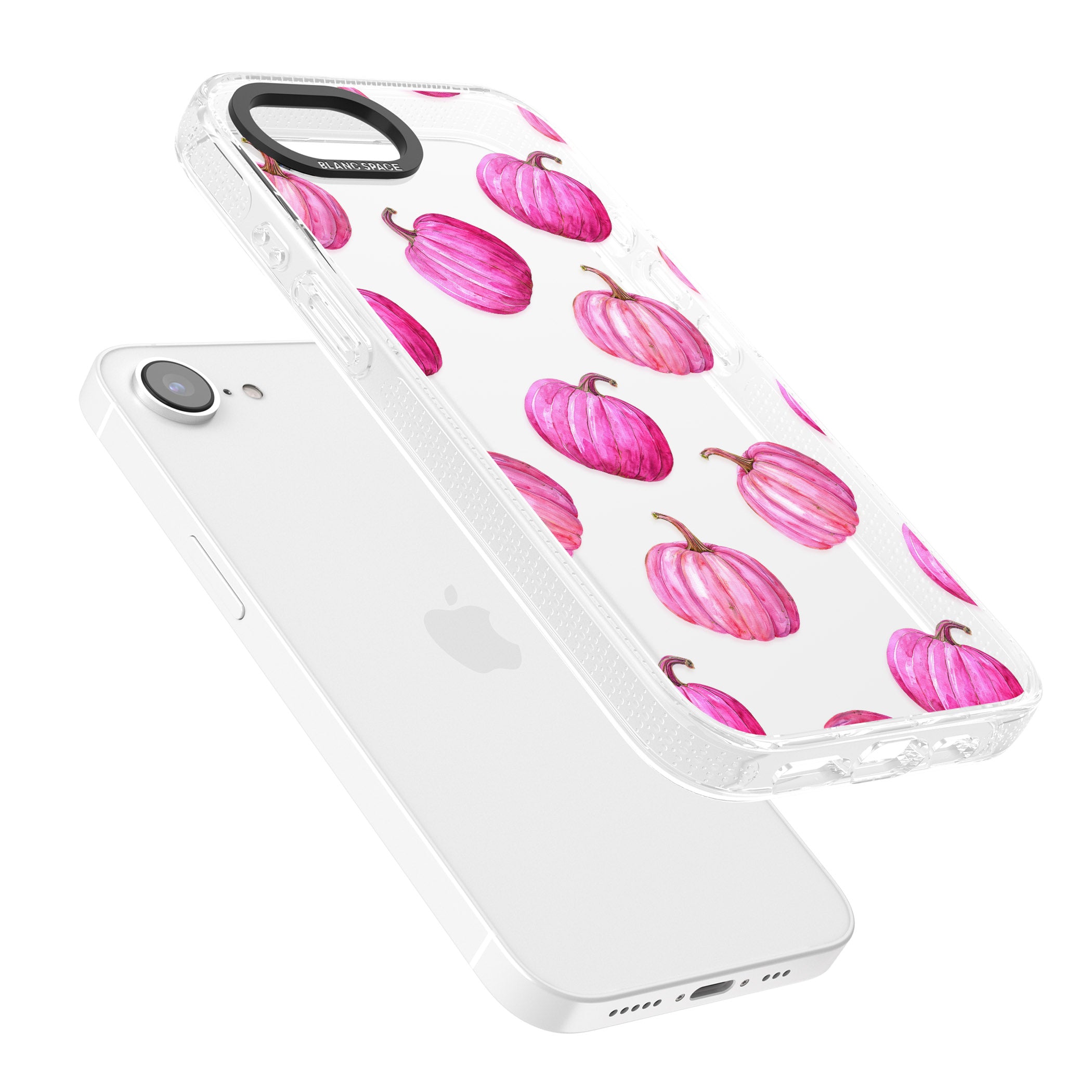 Pink Pumpkins iPhone 16e Clear Case Impact Air - Blanc Space
