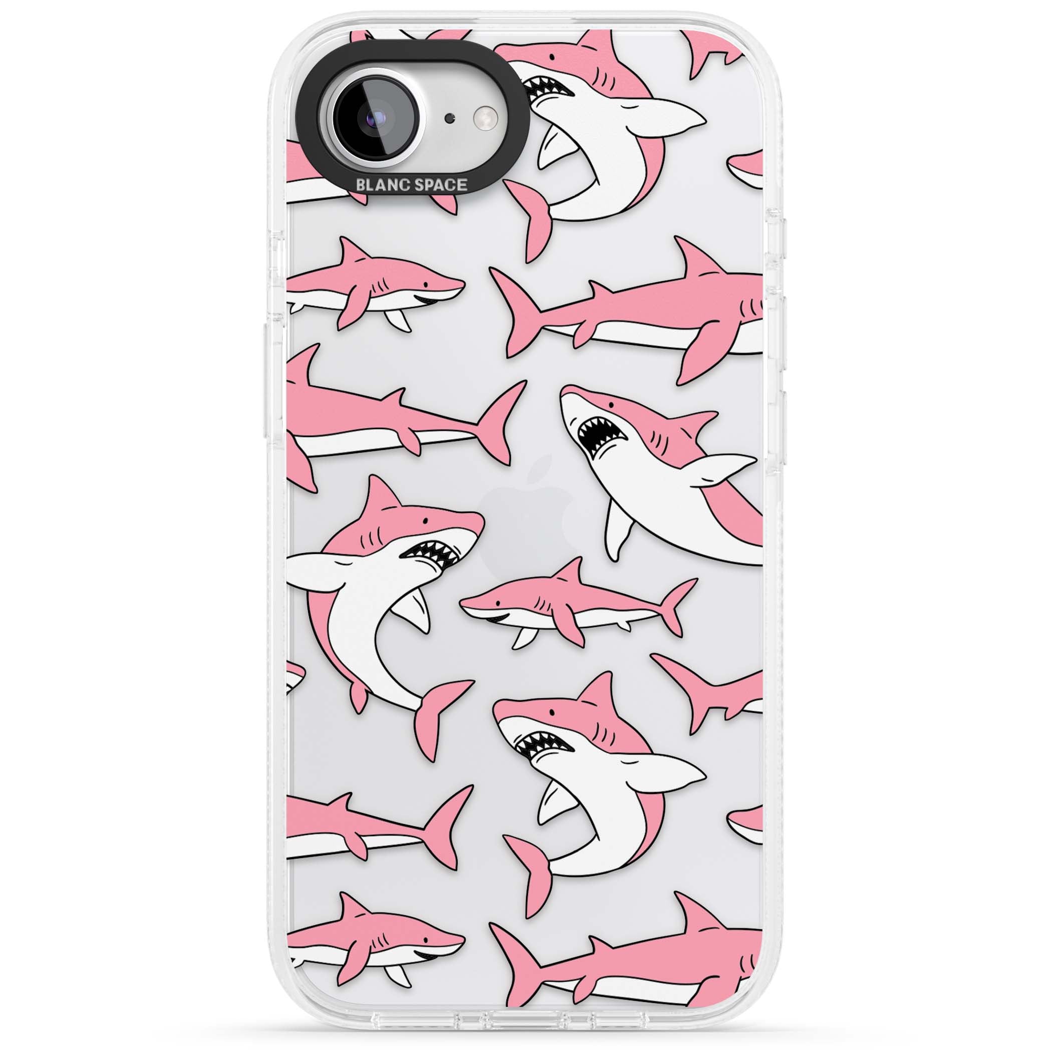 Bubblegum Sharks for her iPhone case | Clear Case Impact Air case for iPhone 16e, iPhone 17e