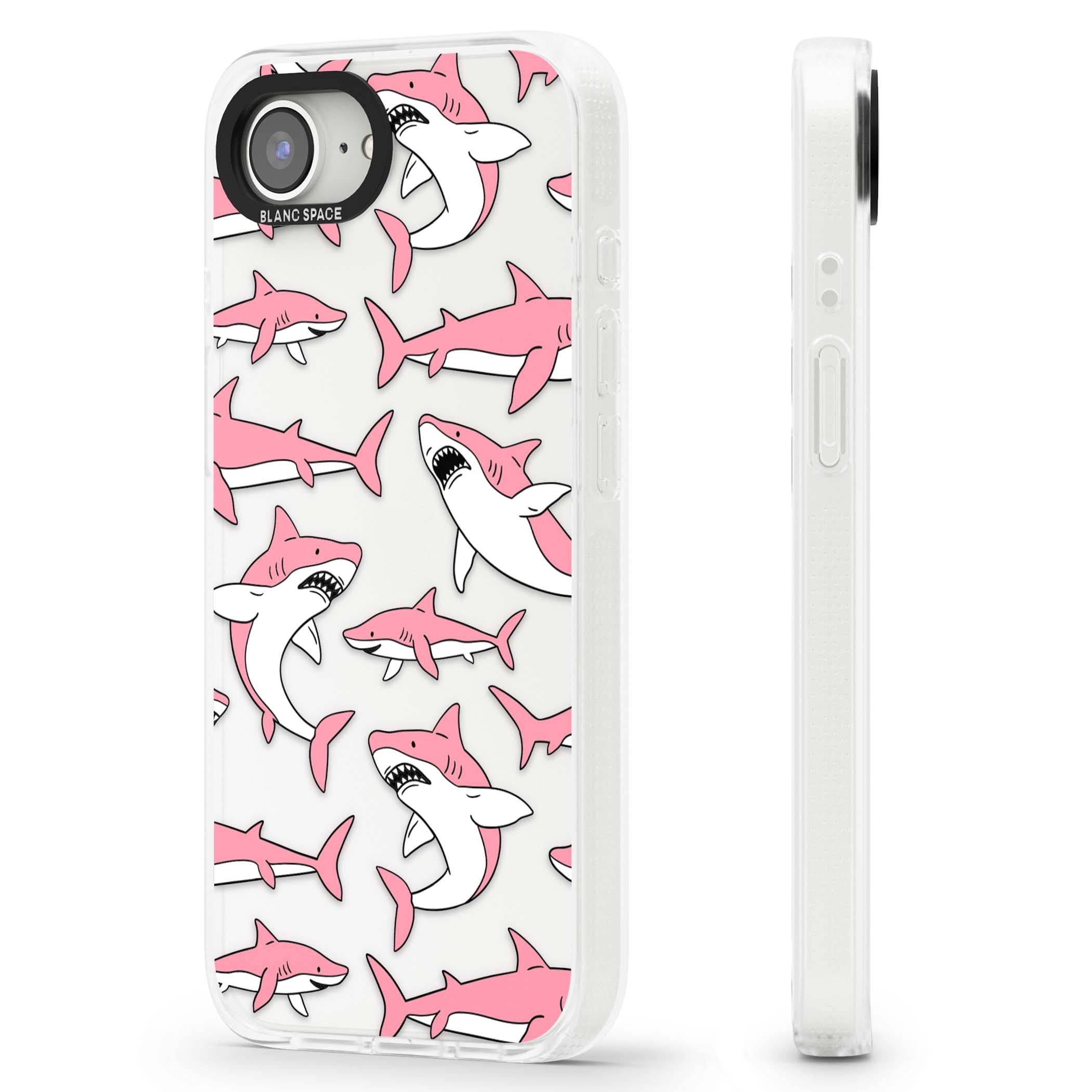 Bubblegum Sharks for her iPhone case | Clear Case Impact Air case for iPhone 16e, iPhone 17e