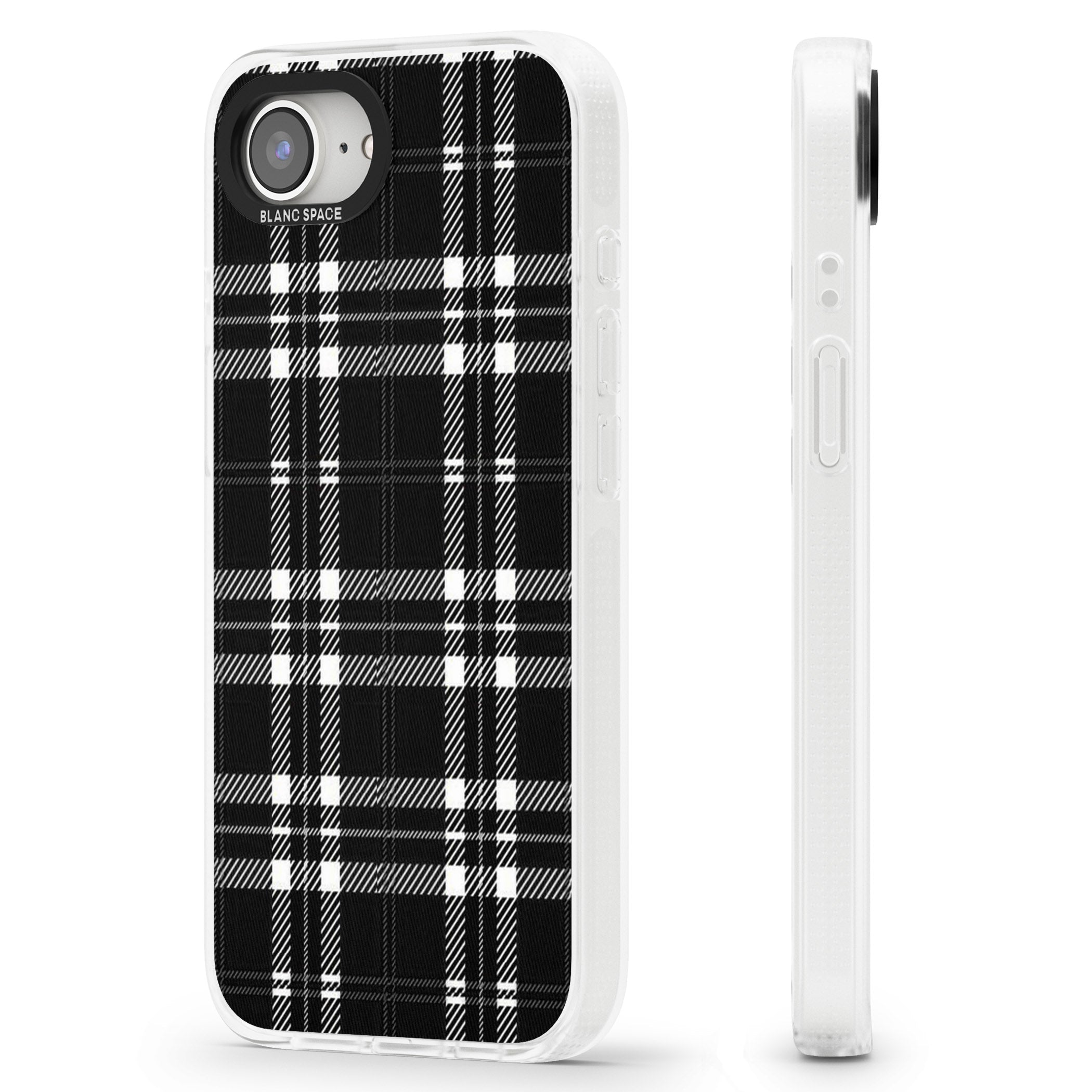 Divine Black Plaid iPhone 16e Clear Case Impact Air - Blanc Space