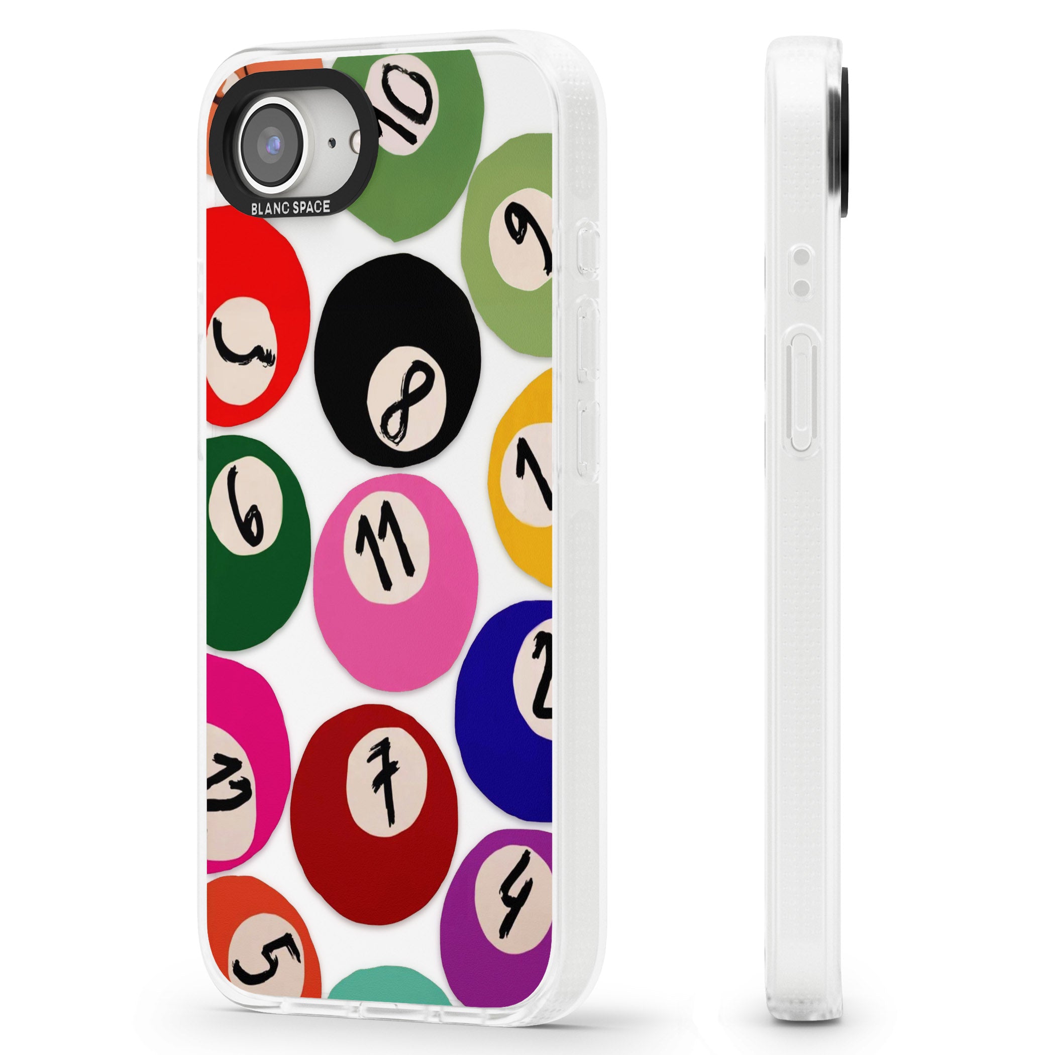 Pool Balls iPhone 16e Clear Case Impact Air - Blanc Space