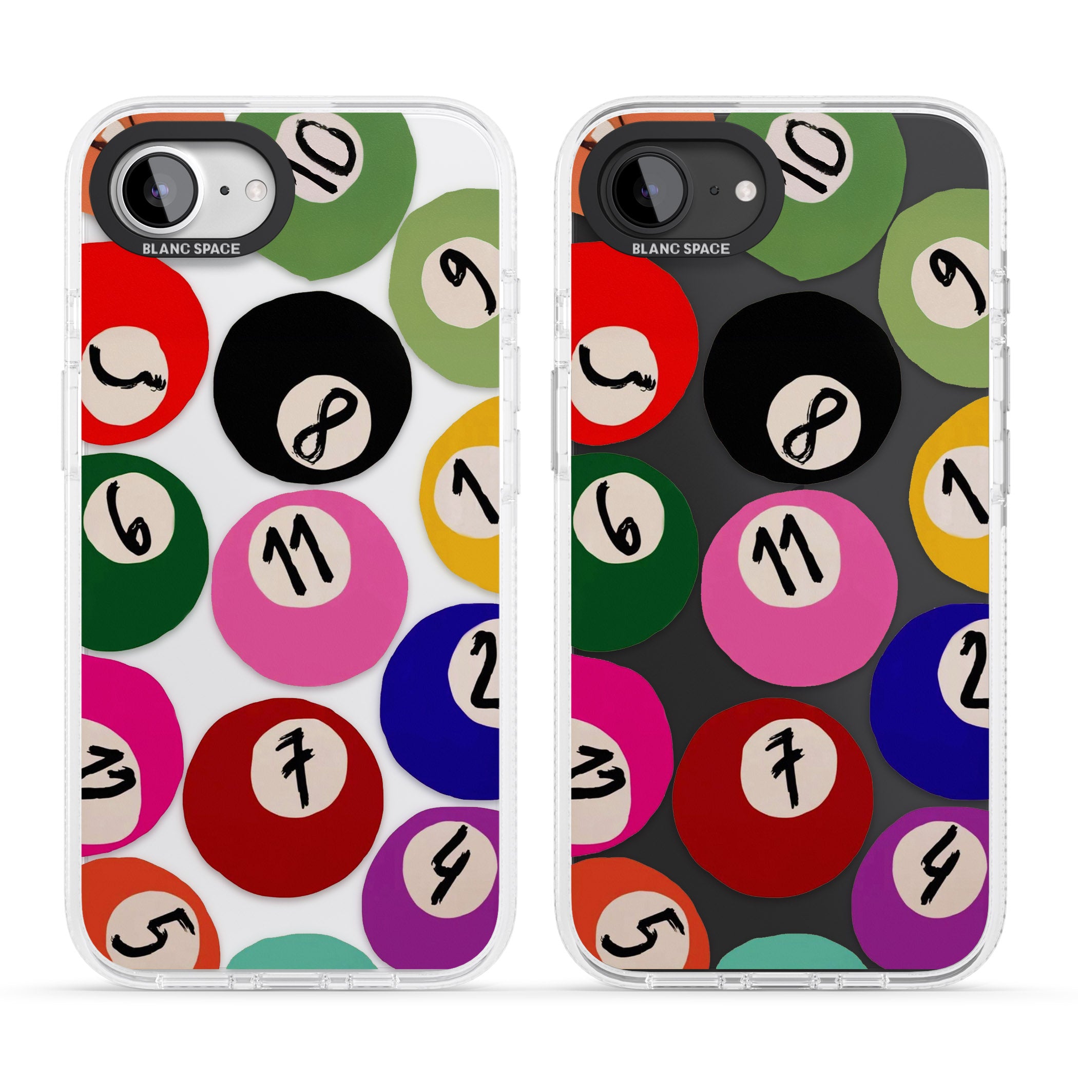 Pool Balls iPhone 16e Clear Case Impact Air - Blanc Space