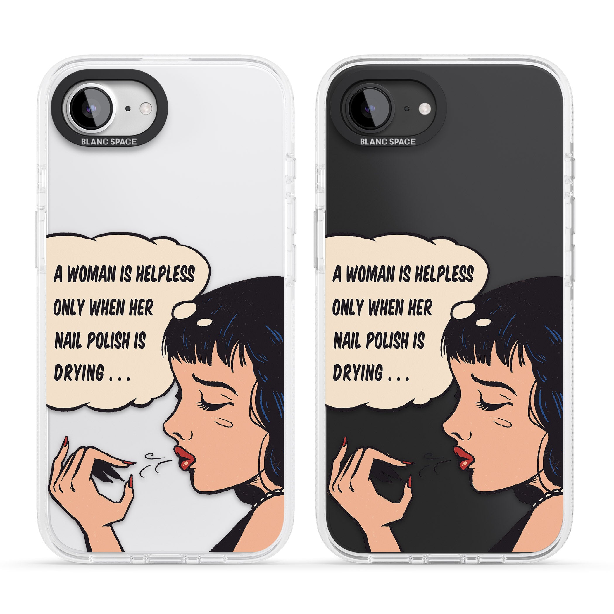 Drying Nails - Pop Art iPhone 16e Clear Case Impact Air - Blanc Space