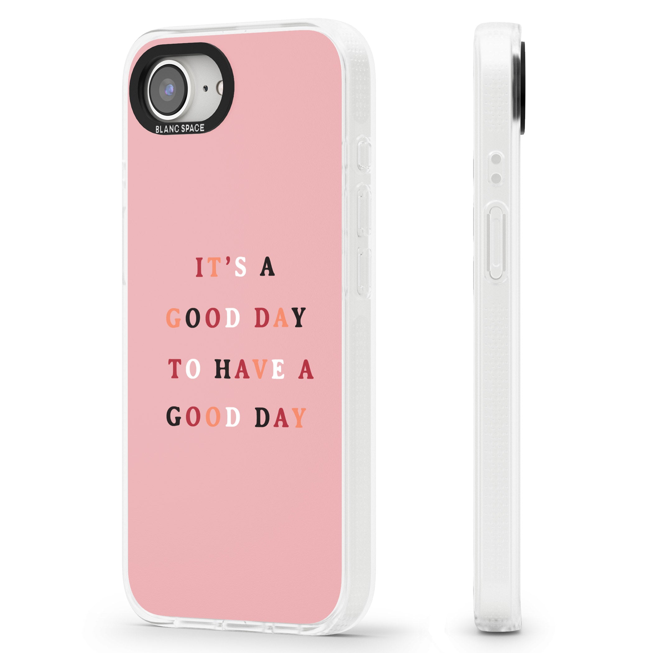 It's a good day to have a good day iPhone 16e Clear Case Impact Air - Blanc Space