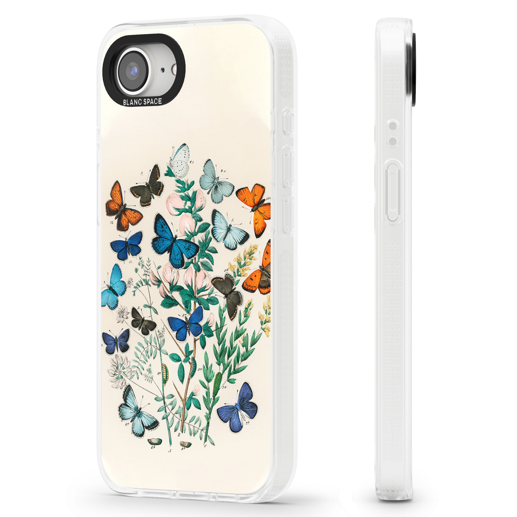 European Butterflies iPhone 16e Clear Case Impact Air - Blanc Space