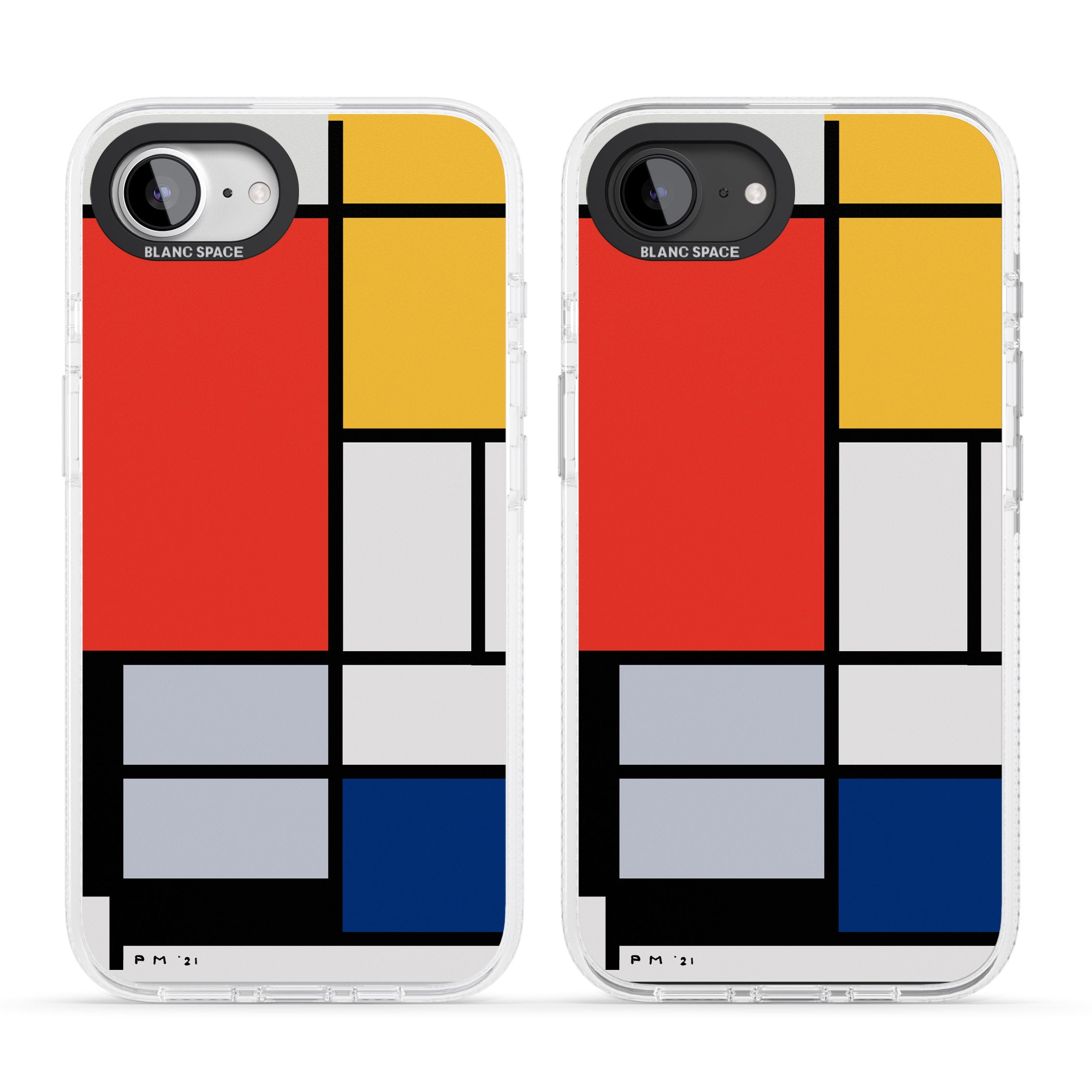 Piet Mondrian's Composition iPhone 16e Clear Case Impact Air - Blanc Space