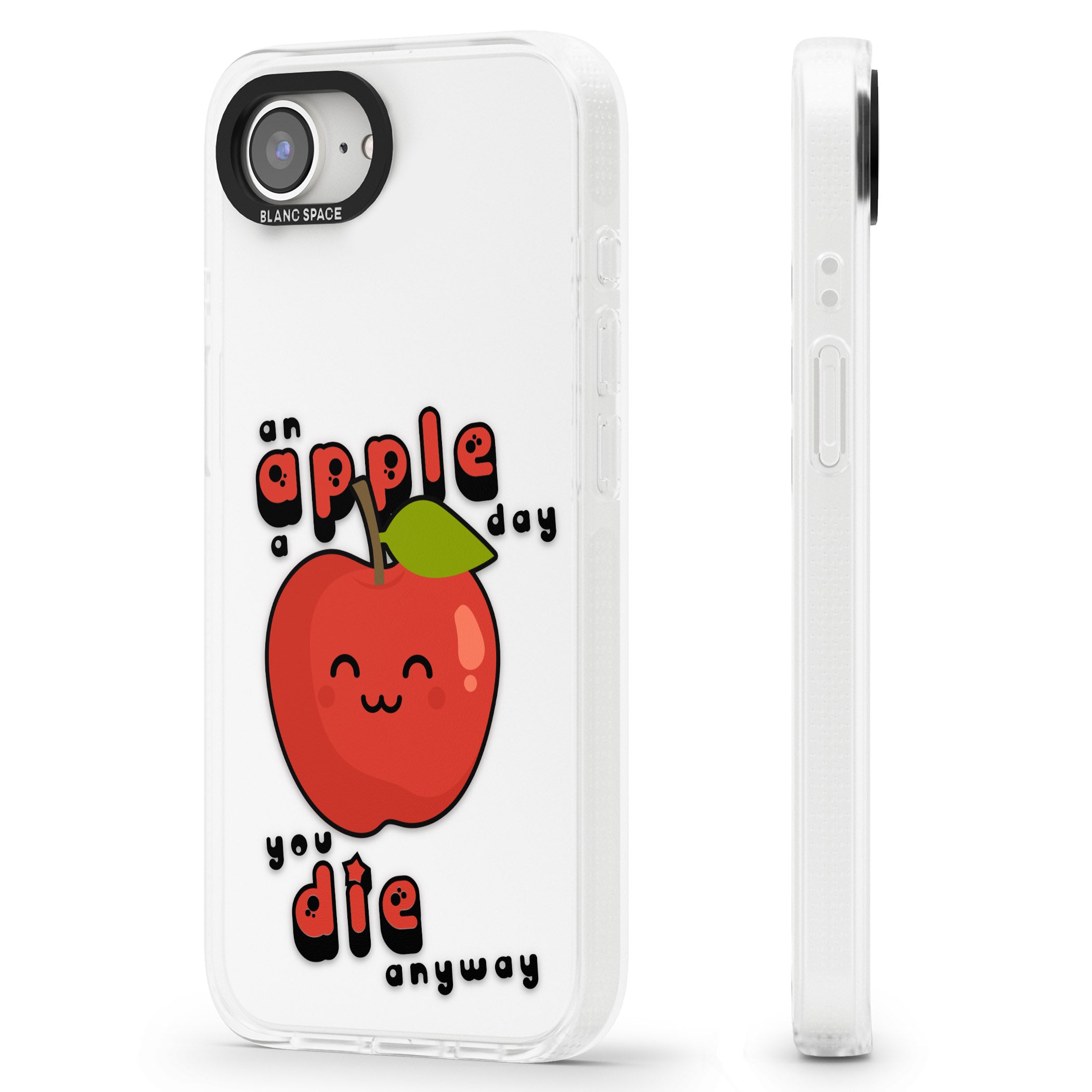 An Apple a Day iPhone 16e Clear Case Impact Air - Blanc Space