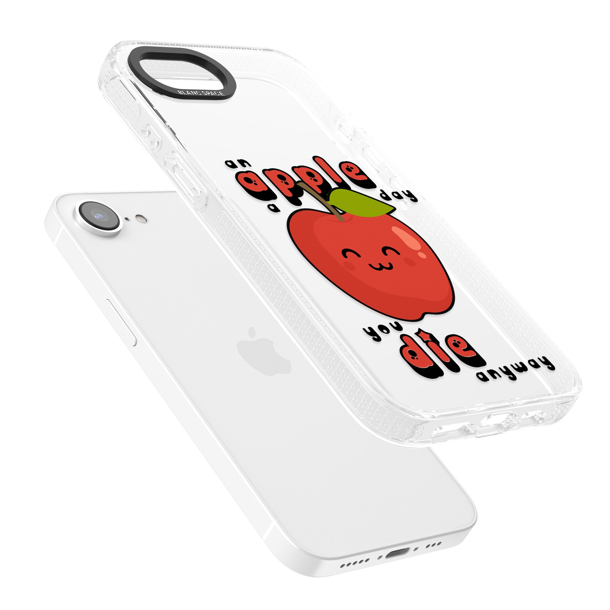 An Apple a Day iPhone 16e Clear Case Impact Air - Blanc Space