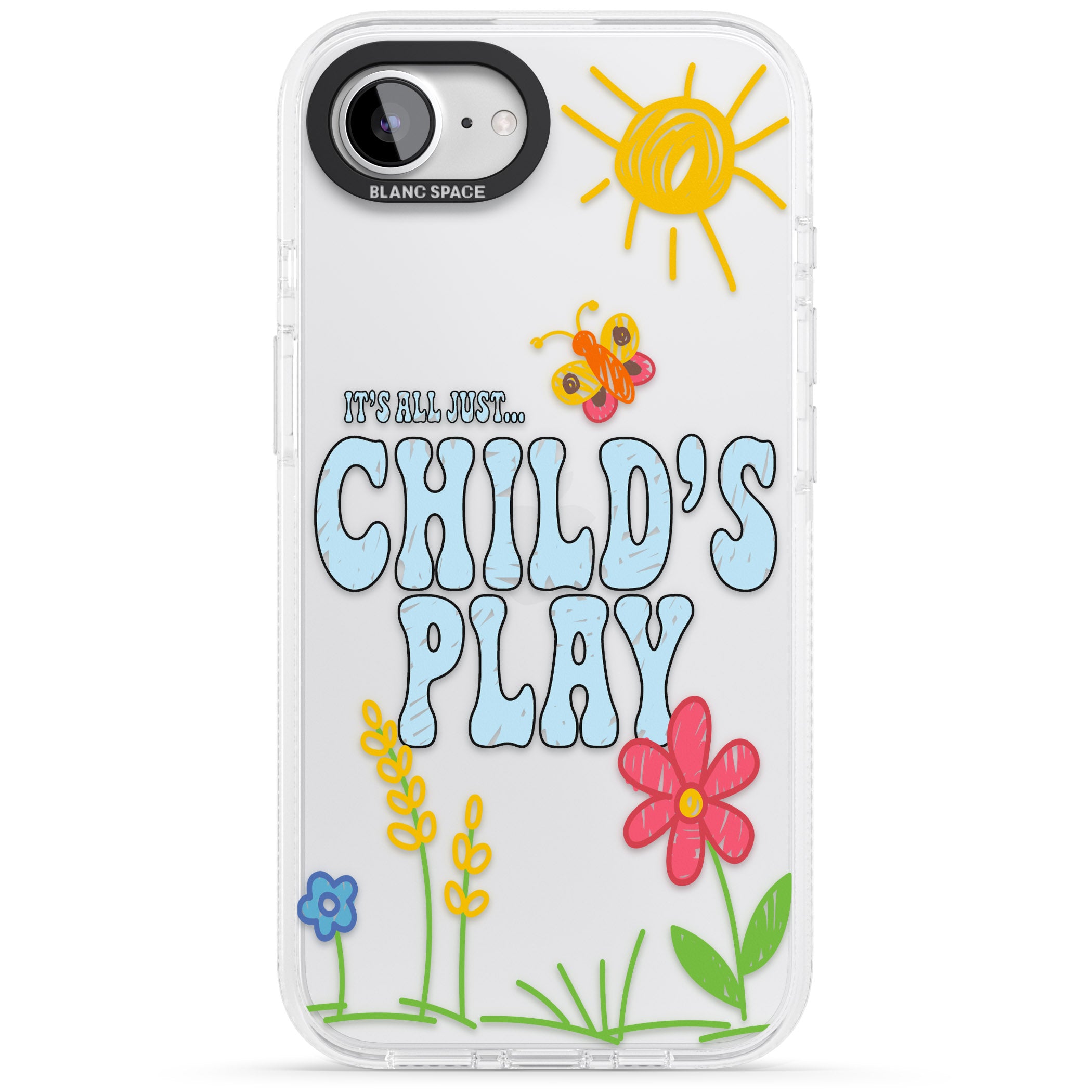 Child's Play iPhone 16e Clear Case Impact Air - Blanc Space